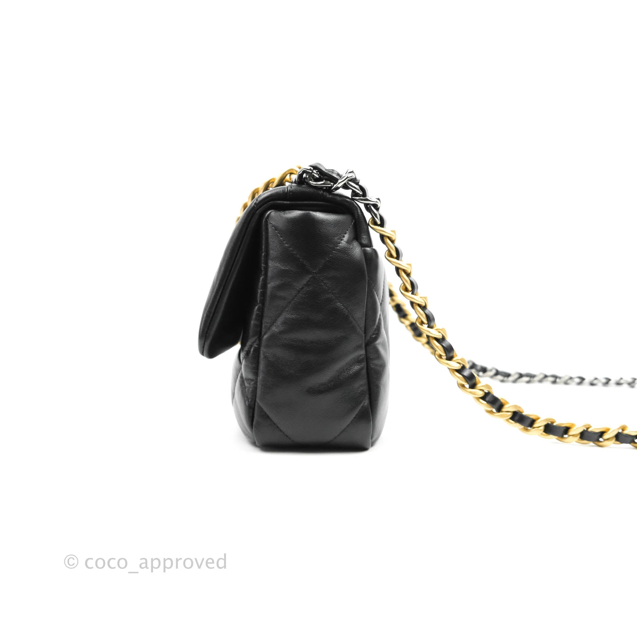 Chanel 19 Small Flap Bag Black Goatskin Mixed Hardware - Luxury Designer Handbag for Women | Perfect for Evening Events, Date Nights & Special Occasions