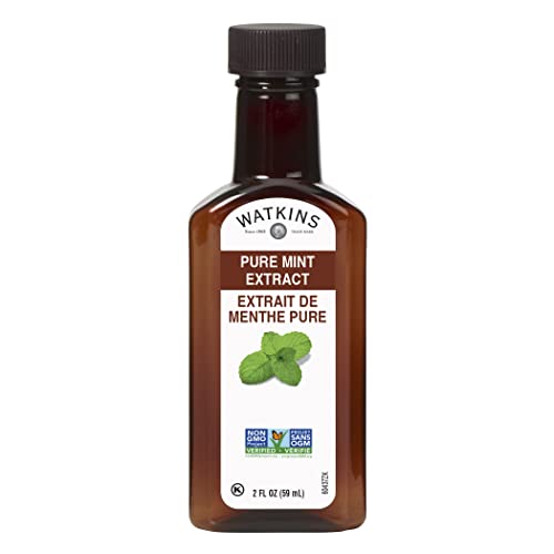 Watkins Pure Mint Extract, 2 fl oz (59ml) - Natural Peppermint Flavoring for Baking, Desserts & Cocktails | Vegan & Gluten-Free