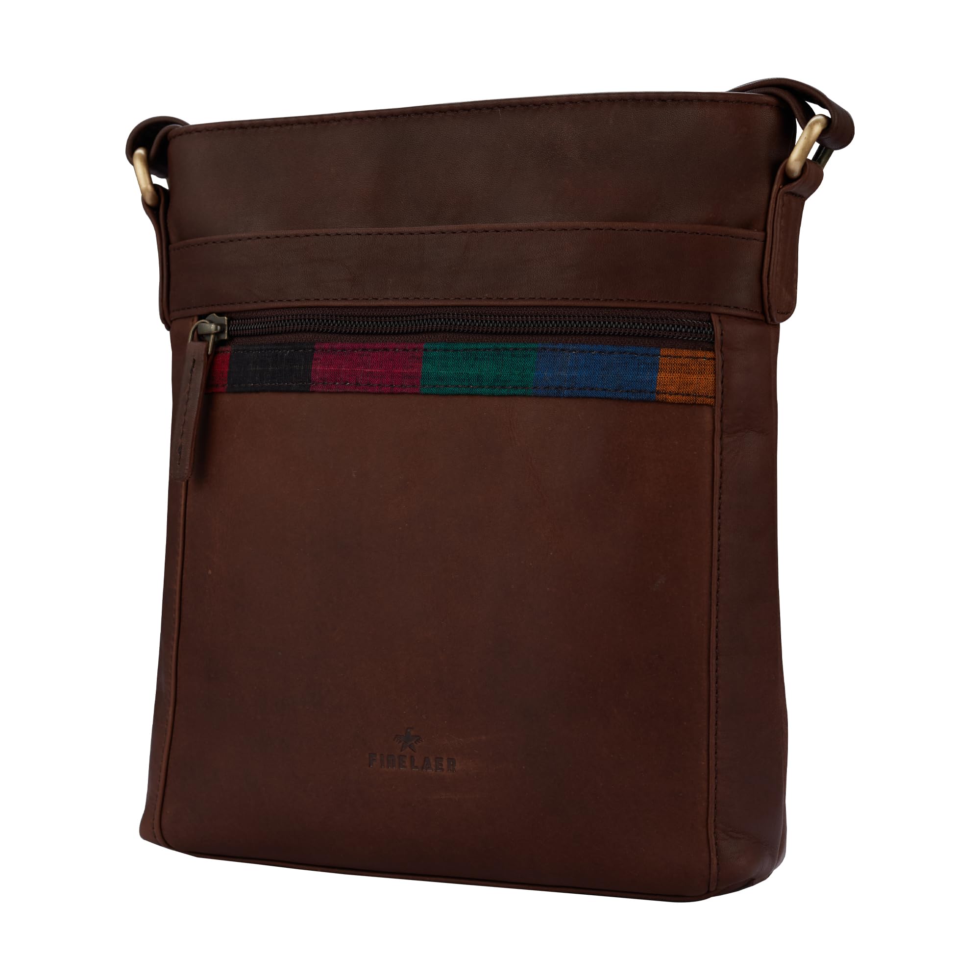 FINELAER Genuine Leather Crossbody Bag for Women - Small Purse with Zipper Pocket - Perfect for Everyday Use, Travel & Shopping