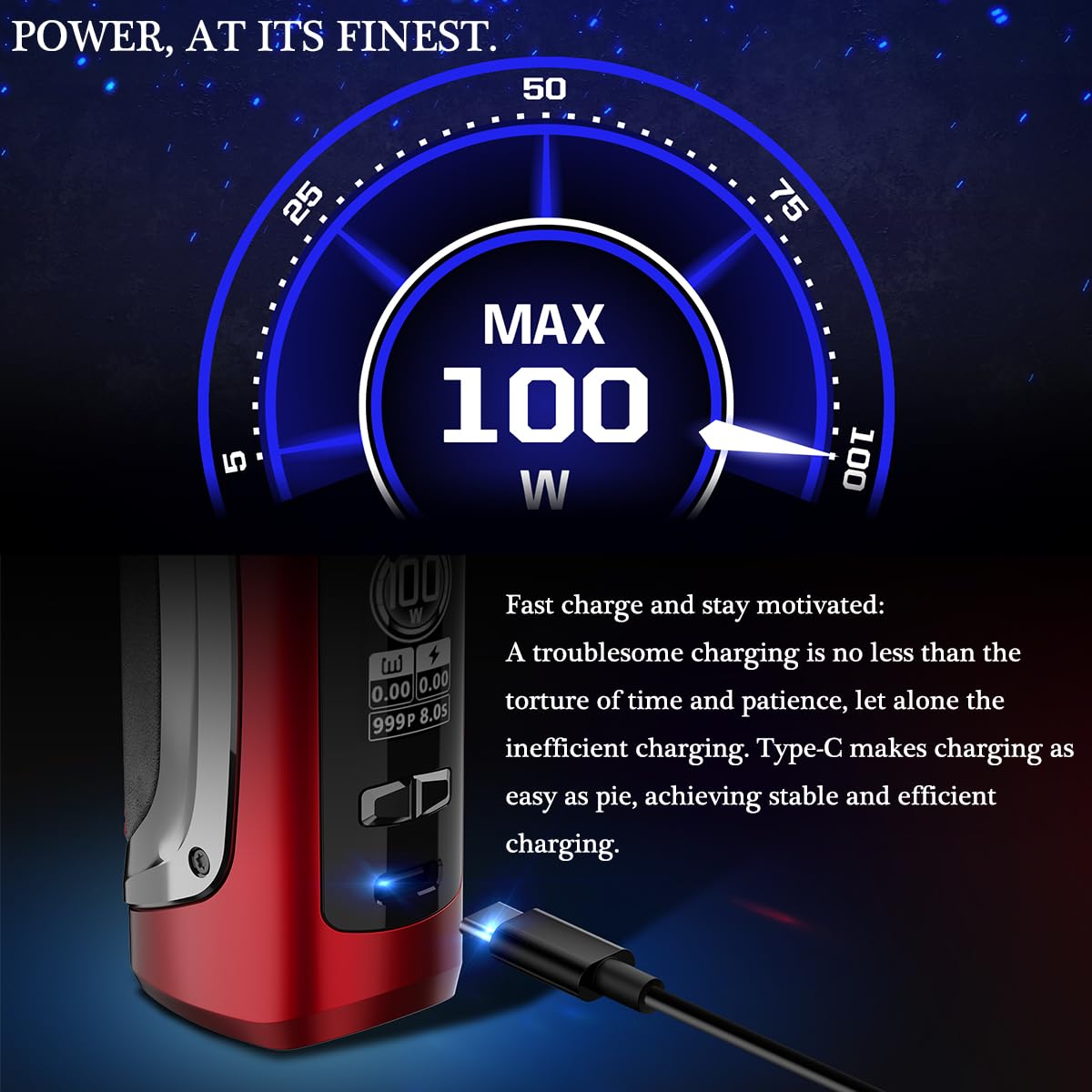 SMOK 100W Mag Solo Kit - Rechargeable 2500mAh Vape Starter Set with 5ml T-Air Subtank | Electronic Cigarette & Vaporizer Complete Kit (No E-Liquid/No Nicotine, Matte Black) - Perfect for Beginners & Cloud Chasing Enthusiasts