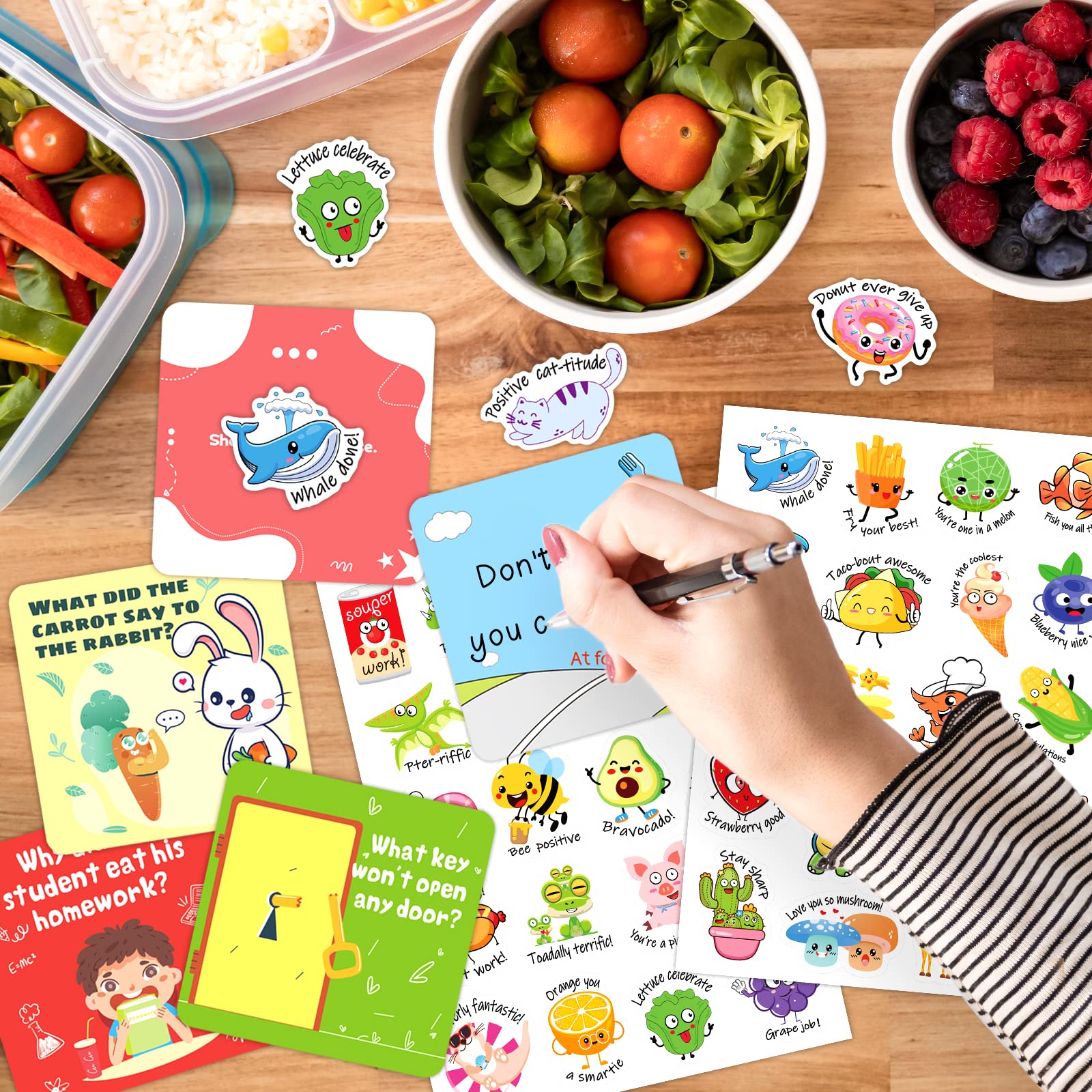 160 Fun Lunch Box Jokes for Kids - Inspirational Encouragement Cards with 80 Reward Stickers - Perfect for Teachers, Parents & Students (Great for School Lunch Notes, Classroom Rewards & Daily Motivation)