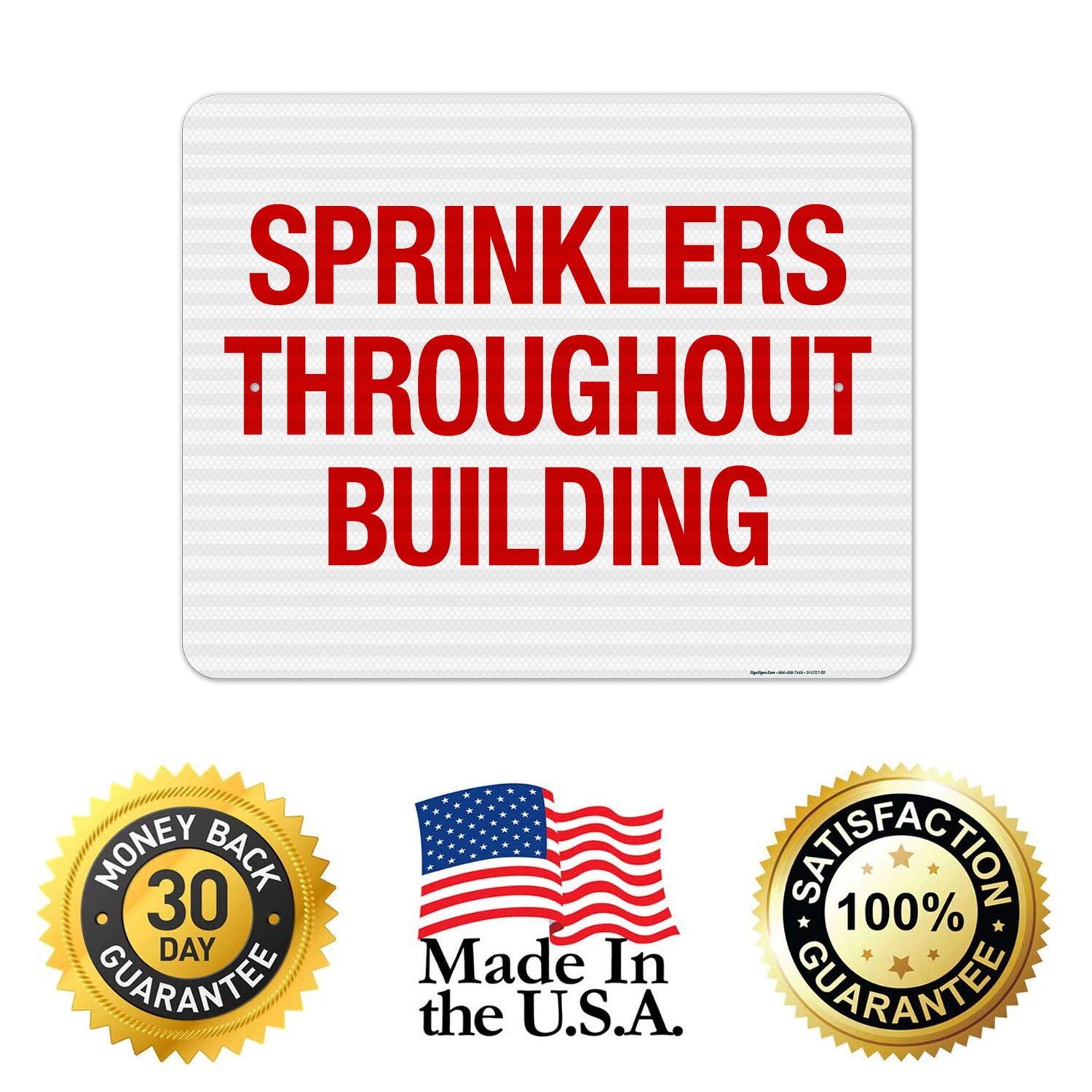 3M EGP Reflective Fire Safety Sign - 'Sprinklers Throughout Building' Aluminum Sign (24x30 Inches) | Fade-Resistant Indoor/Outdoor Use | Made in USA | Ideal for Warehouses, Offices & Public Buildings