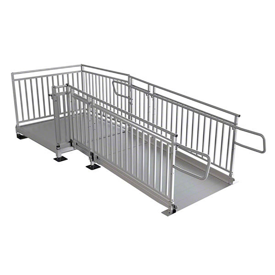 Pathway HD Modular Ramp System with Picketed Handrails - ADA Compliant Wheelchair Access Ramp for Home & Business Use - Durable Aluminum Construction for Indoor/Outdoor Accessibility Solutions