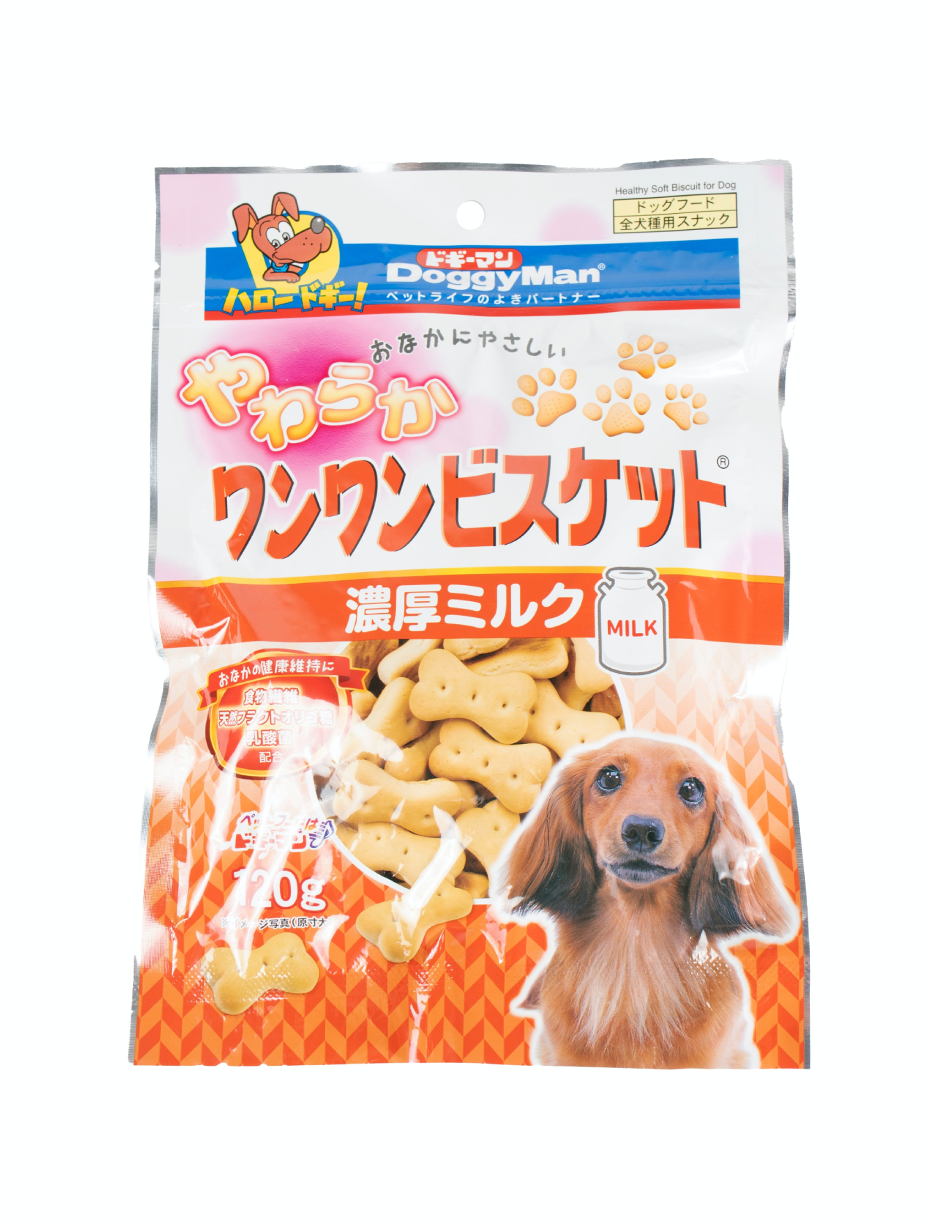 Premium DoggyMan Bowwow Soft Biscuit Dog Treats - Rich Milk Flavor, 120g | Healthy Snacks for Training, Rewards & Dental Care