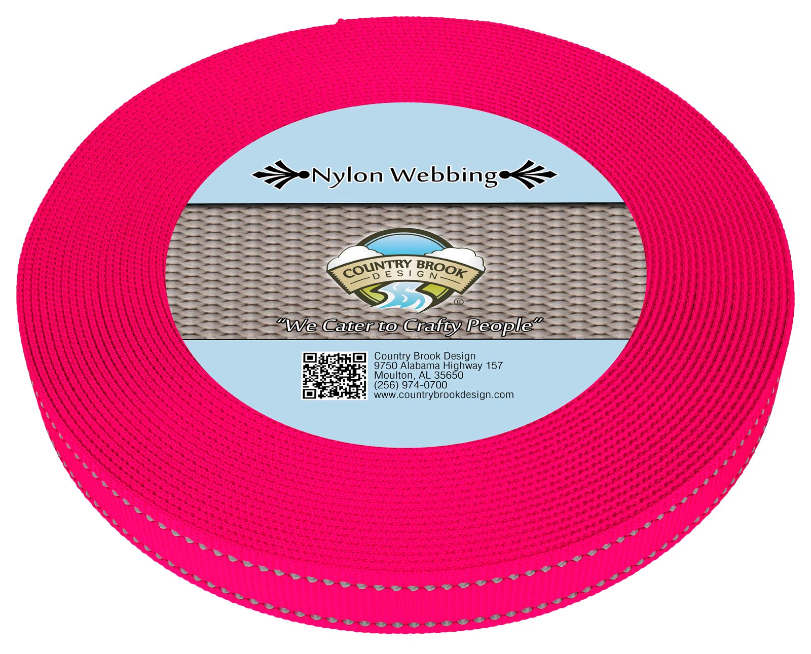 Country Brook Design - 3/4 Inch Reflective Nylon Webbing for Safety Gear, Dog Collars & Outdoor Equipment - High Visibility Straps for Nighttime Use