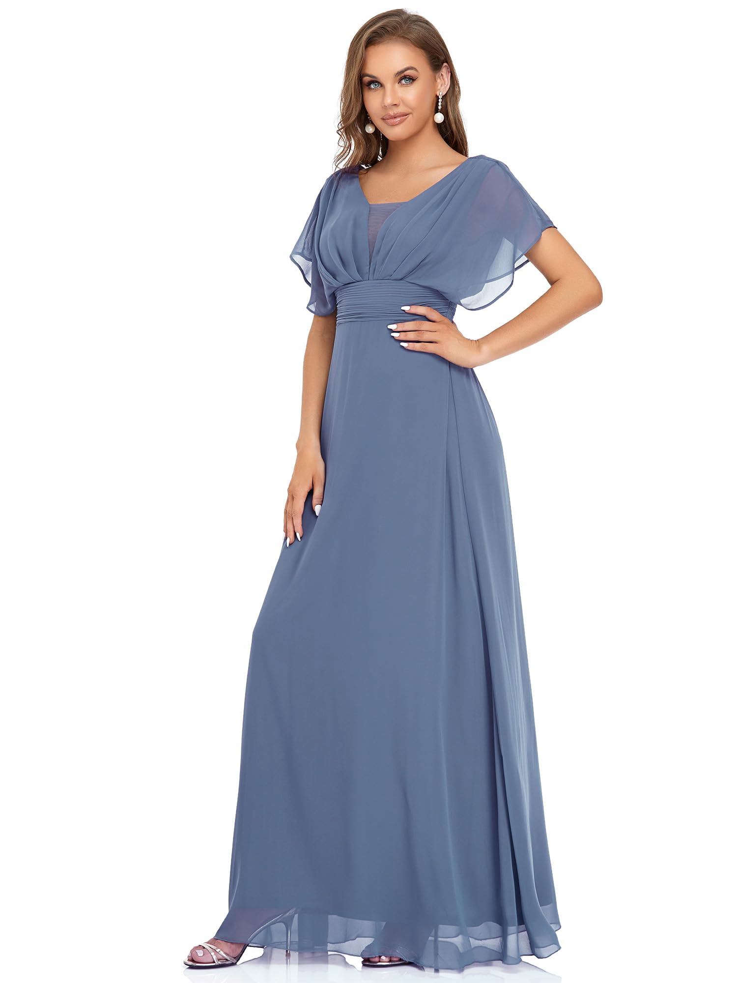 Ever-Pretty Women's Elegant V-Neck Formal Evening Gown 7851 - Perfect for Prom, Homecoming, Wedding Guest & Black Tie Events