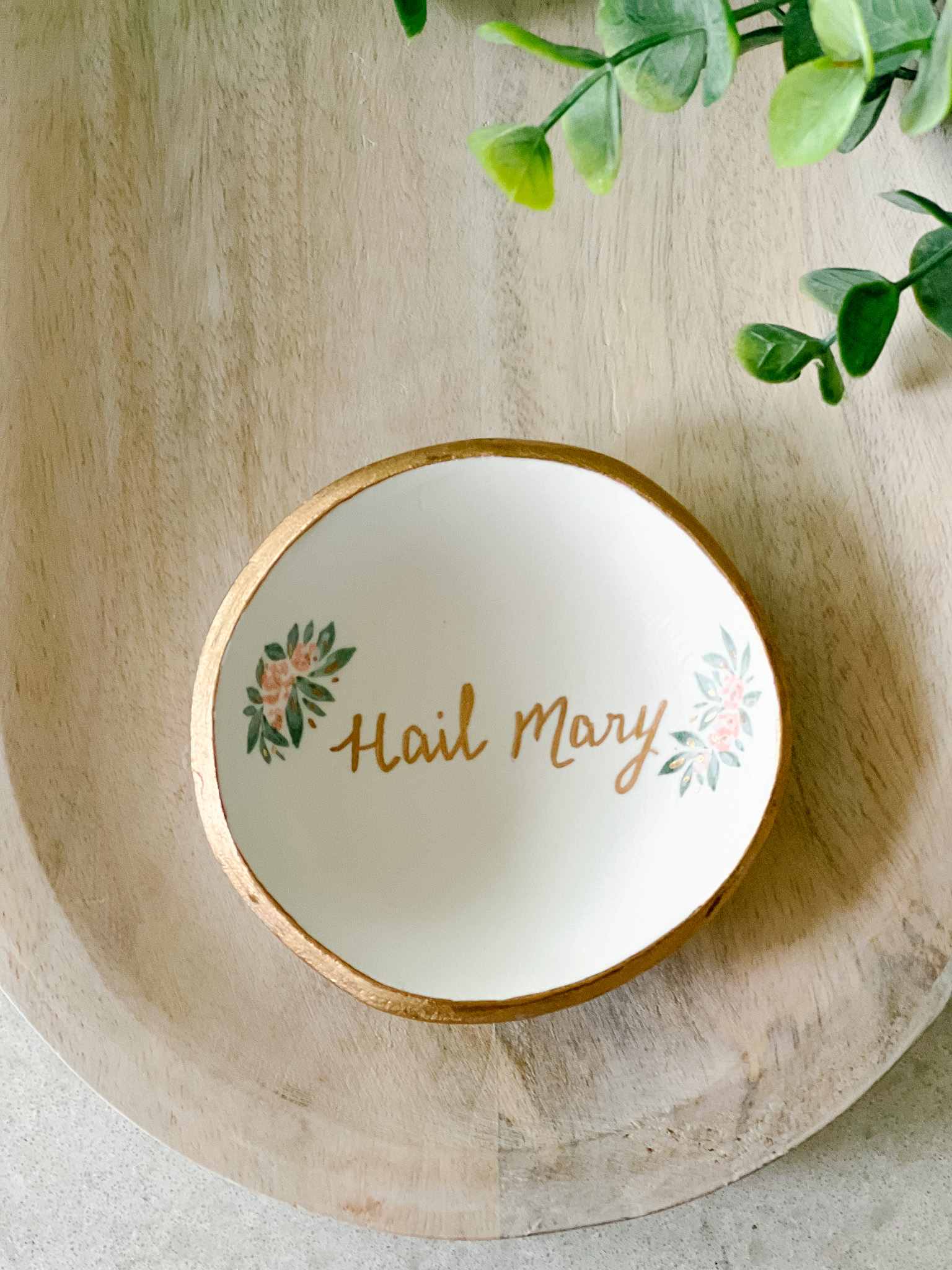 Hail Mary Rosary Dish - Elegant Religious Home Decor for Prayer & Meditation | Perfect for Catholic Gifts, Church Events & Spiritual Spaces