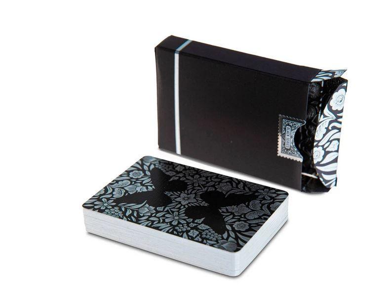 Premium Butterfly Playing Cards - Black & Silver Unmarked Deck for Magic Tricks, Poker & Cardistry | Ideal for Professional Magicians & Card Game Enthusiasts