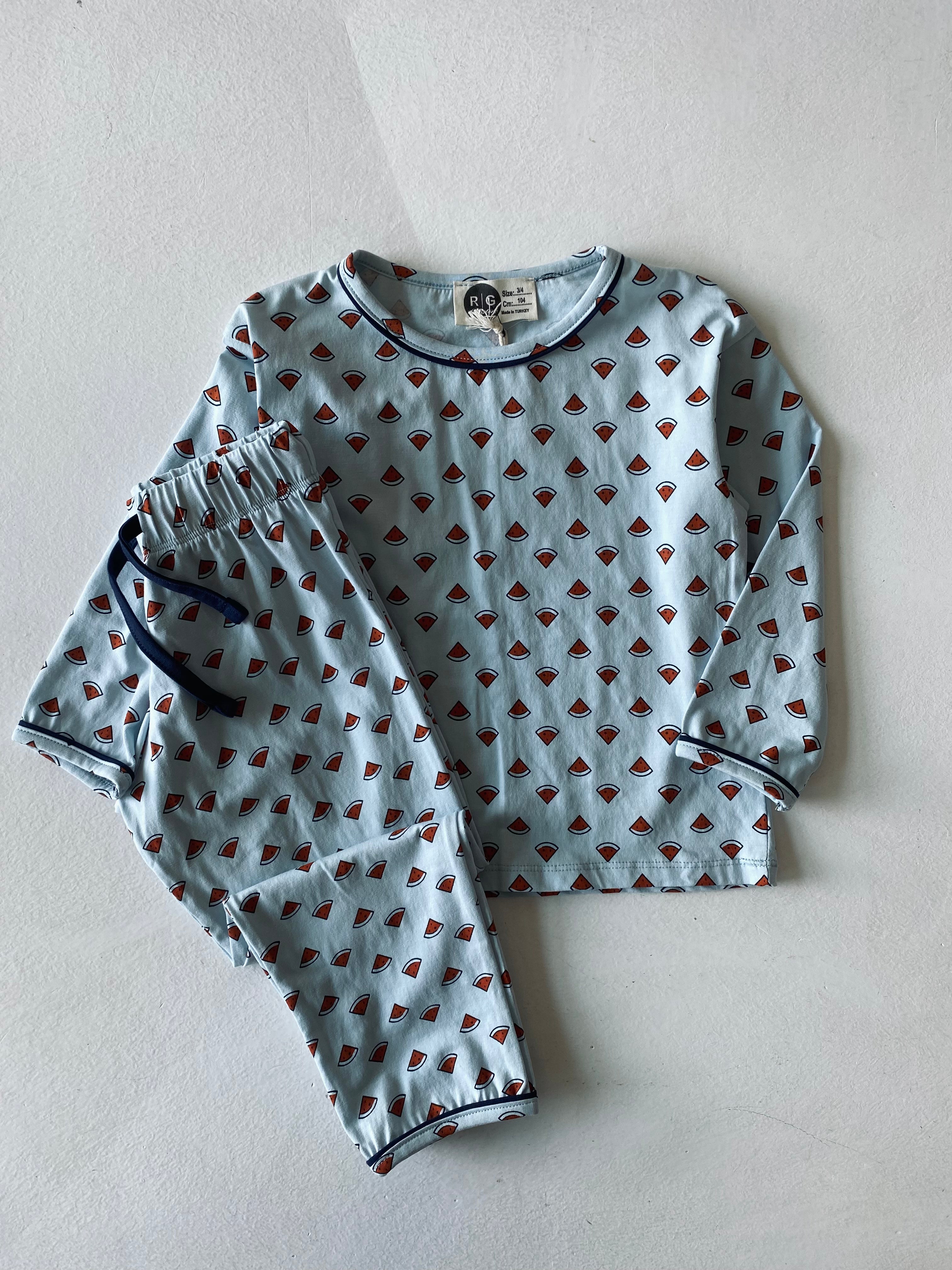 Watermelon Print Kids Pajama Set - Soft Cotton Sleepwear for Boys & Girls - Perfect for Bedtime, Lounging & Family Matching Outfits