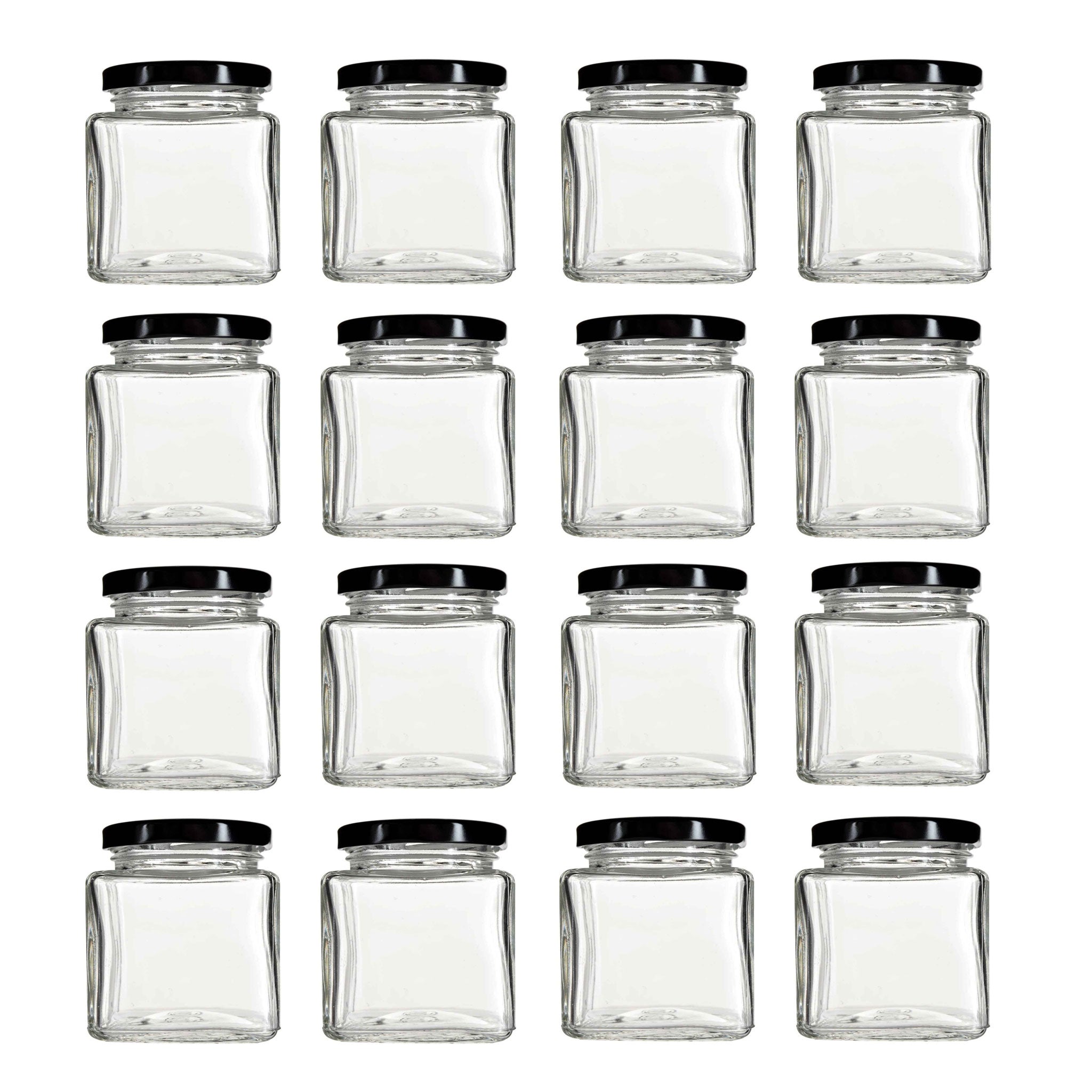 Premium 50ml Honey Sample Glass Jars with Black Lids - Pack of 40 for Tastings, Wedding Favors, Corporate Gifts & Home Use