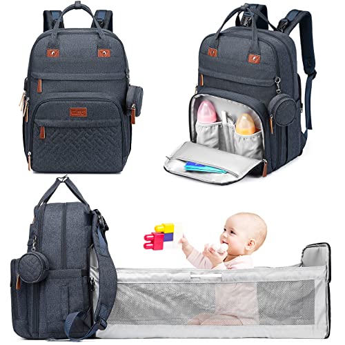 Guffo Baby Diaper Backpack with Changing Station - Large Waterproof Travel Diaper Bag for Boys & Girls, Multifunctional 3-in-1 Maternity Bag - Perfect Gift for New Moms | Ideal for Daycare, Travel & Outdoor Activities