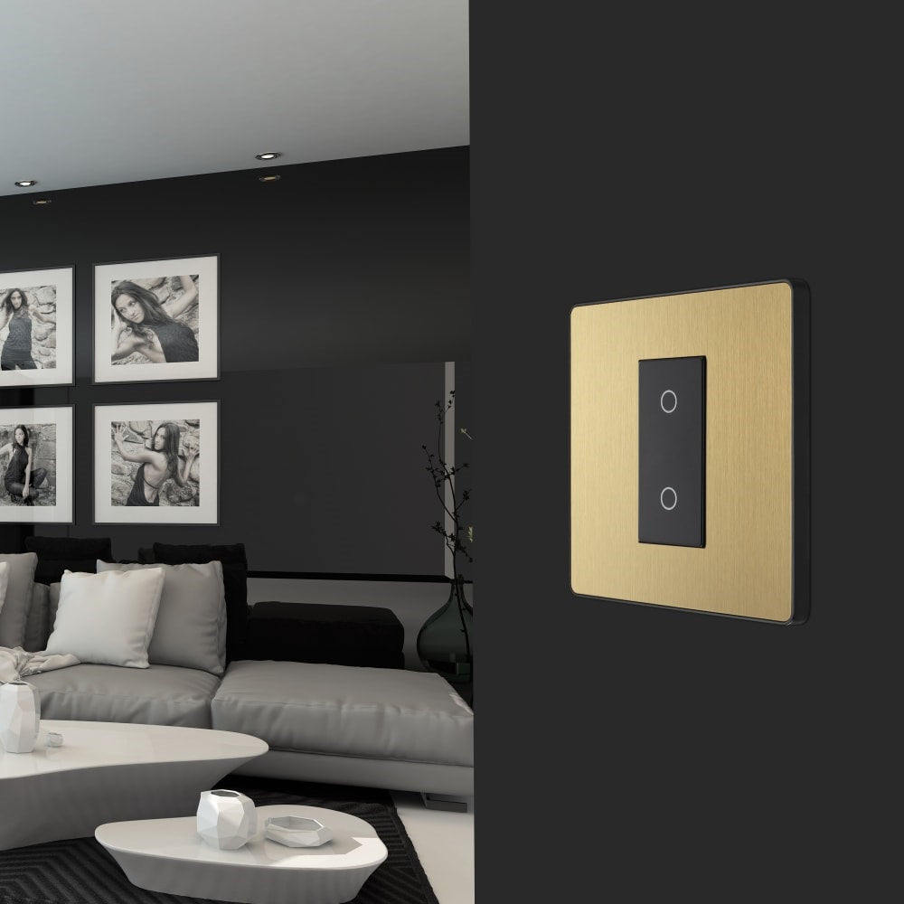 BG Evolve Satin Brass 1G Secondary Touch Dimmer Switch PCDSBTDS1B - Smart Home Lighting Control for Bedroom, Living Room & Office