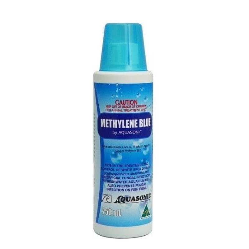 Aquasonic Methylene Blue Fish Fungus Treatment - Safe & Effective Aquarium Medication for Fin Rot, Ich & Parasites | Ideal for Freshwater & Saltwater Fish Tanks