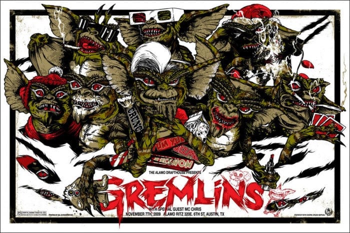 Gremlins Rhys Cooper Poster - Vintage Horror Movie Art Print - Perfect for Home, Office & Halloween Decor