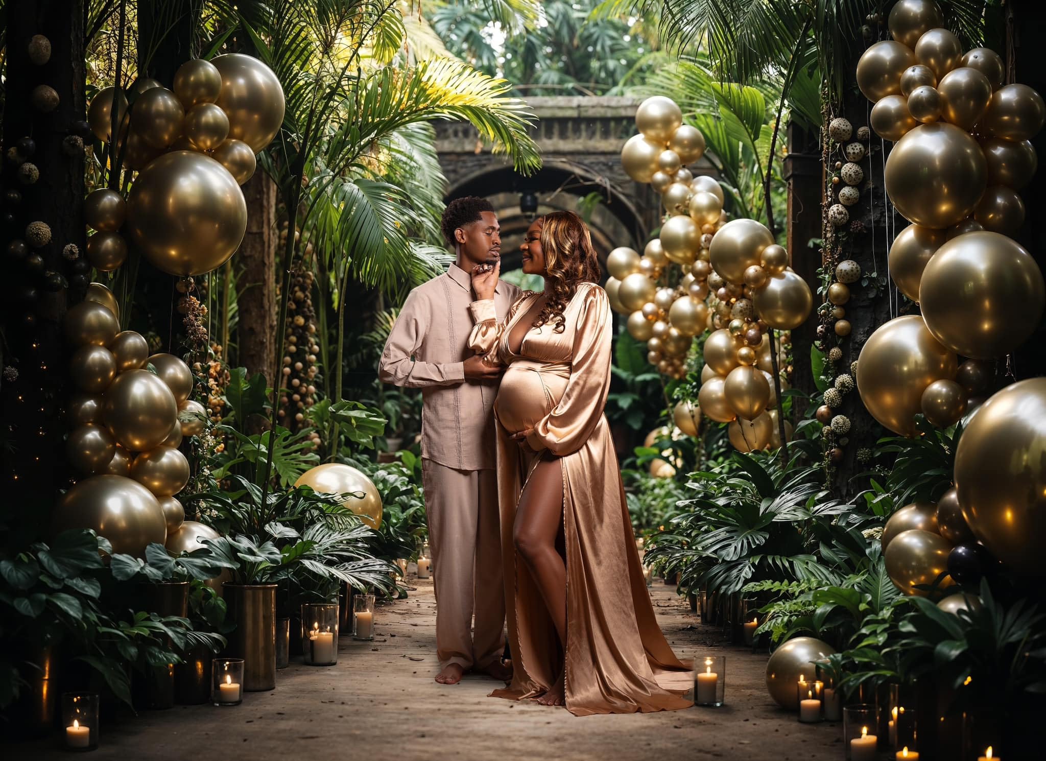 Elegant Long Sleeve Maternity Maxi Dress with Side Slits for Photoshoots - Perfect for Baby Showers, Pregnancy Announcements & Professional Maternity Photography Sessions