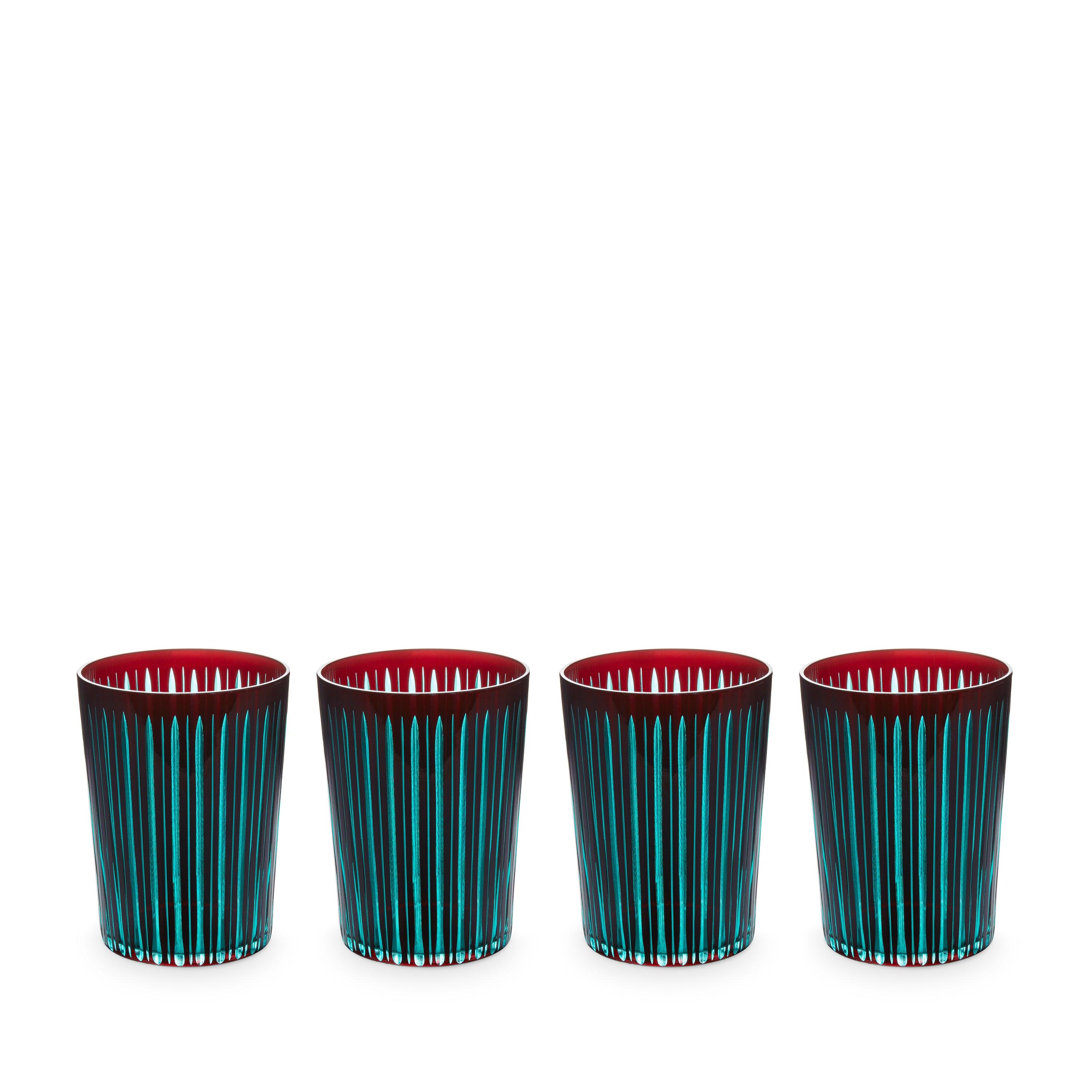 Elegant Prism Highball Glasses - Set of 4 Crystal Clear Bordeaux Wine Glasses for Cocktails, Whiskey & Entertaining - Perfect for Home Bar, Dinner Parties & Gifts