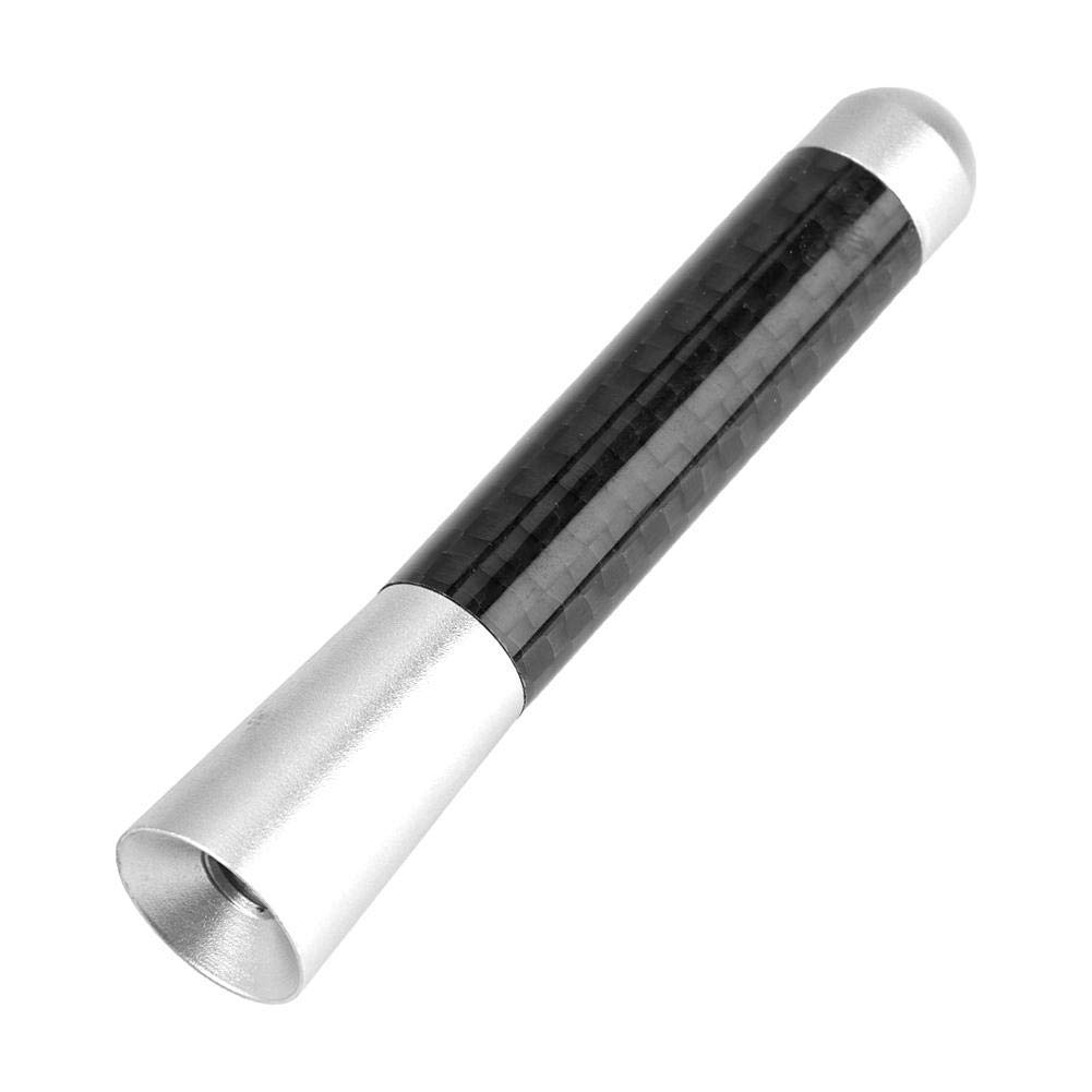3 Inch Carbon Fiber Universal Car Antenna - Screw-on Short Radio Antenna Replacement for Vehicle Modification (Silver) | Perfect for Improved FM/AM Reception & Car Aesthetic Upgrades