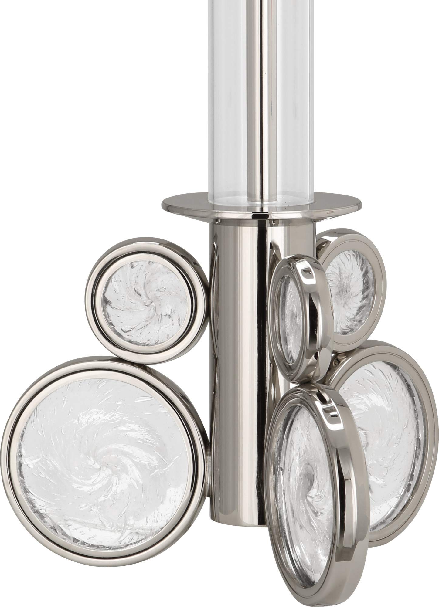 Atticus Polished Nickel Table Lamp with Swirled Bubble Glass Shade - Elegant Home Decor for Living Room, Bedroom, or Office Lighting