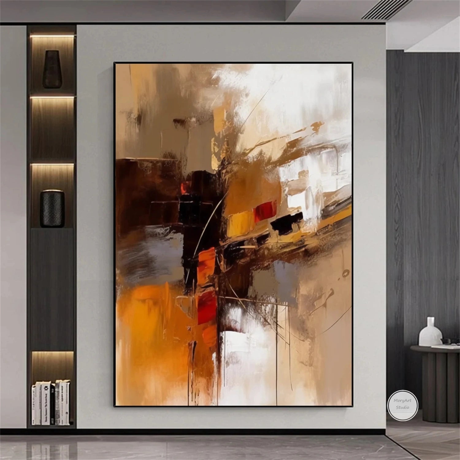 Abstract Painting #AB 262 - Modern Wall Art Decor for Living Room, Bedroom & Office - Handmade Canvas Artwork