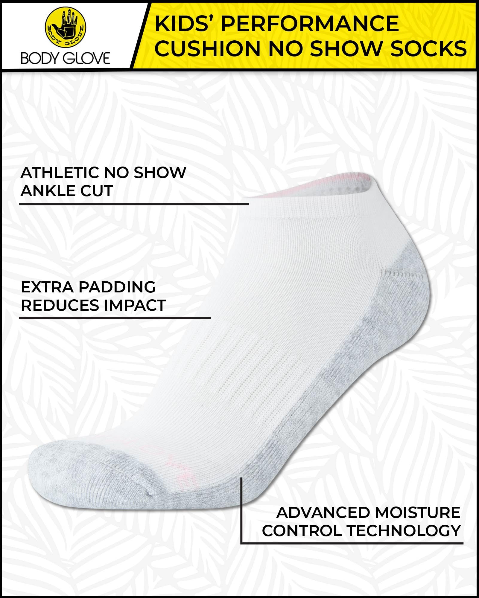 Body Glove Girls' 10-Pack Performance Cushion No-Show Ankle Socks - Breathable Running Socks for Kids - Perfect for Sports, School & Daily Activities