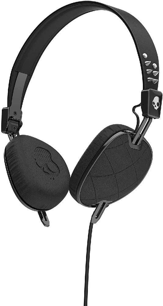 Skullcandy S5AVGM-400 Knockout Women's On-Ear Headphones with Built-in Mic & Remote Control - Geo Quilted Black/Chrome | Perfect for Workouts, Commuting & Travel