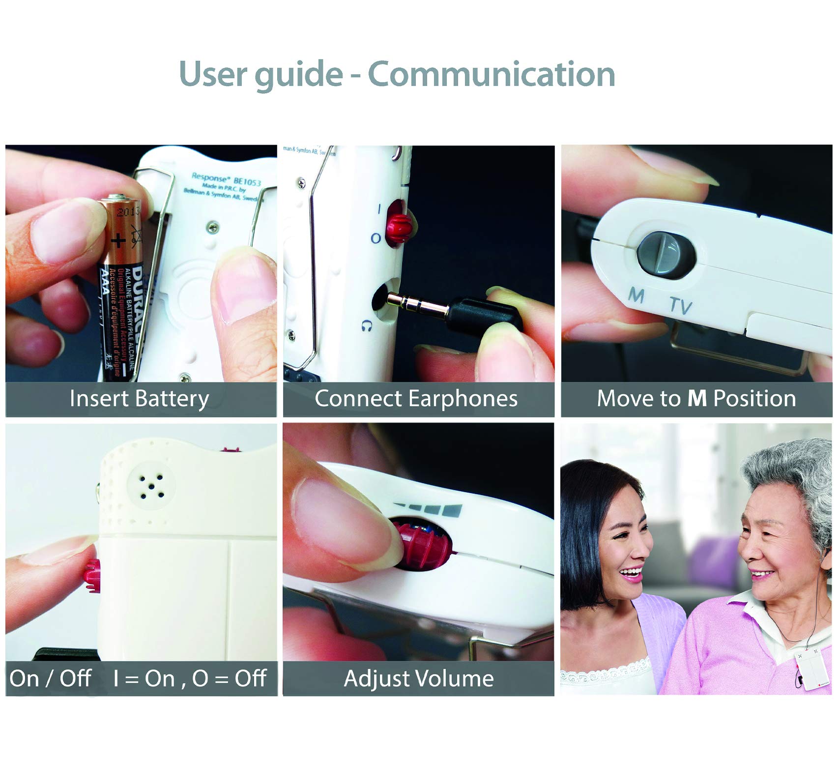 Bellman & Symfon Response Personal Sound Amplifier - Wireless Hearing Aid Device with Headphones & TV Cable - Digital Audio Enhancer for Clear Sound in Noisy Environments - Perfect for TV Watching, Conversations & Outdoor Activities