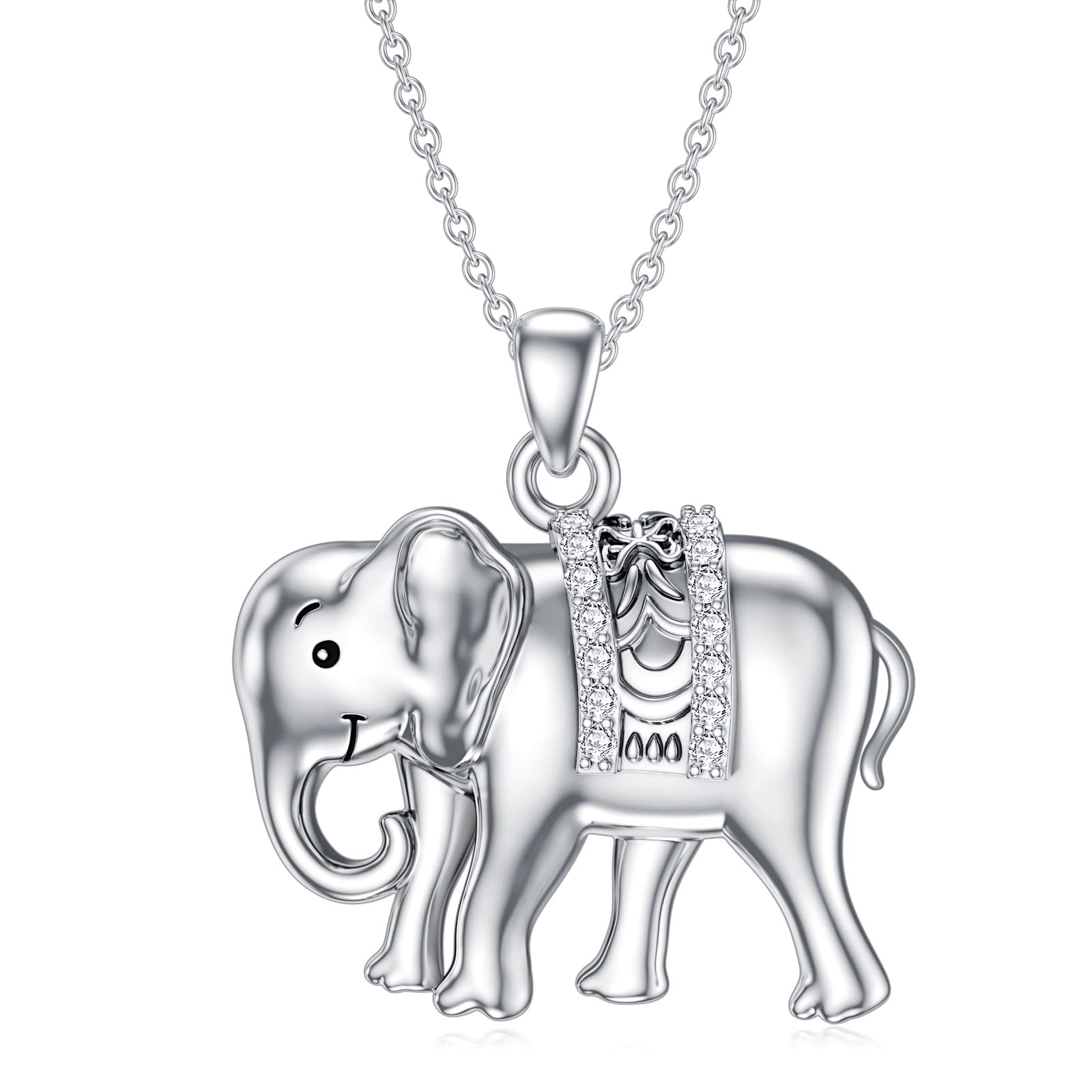 Sterling Silver Diamond Elephant Pendant Necklace for Women - Elegant Elephant Jewelry Gift for Wife, Friend, Birthday & Anniversary - Perfect for Casual Wear, Parties & Special Occasions