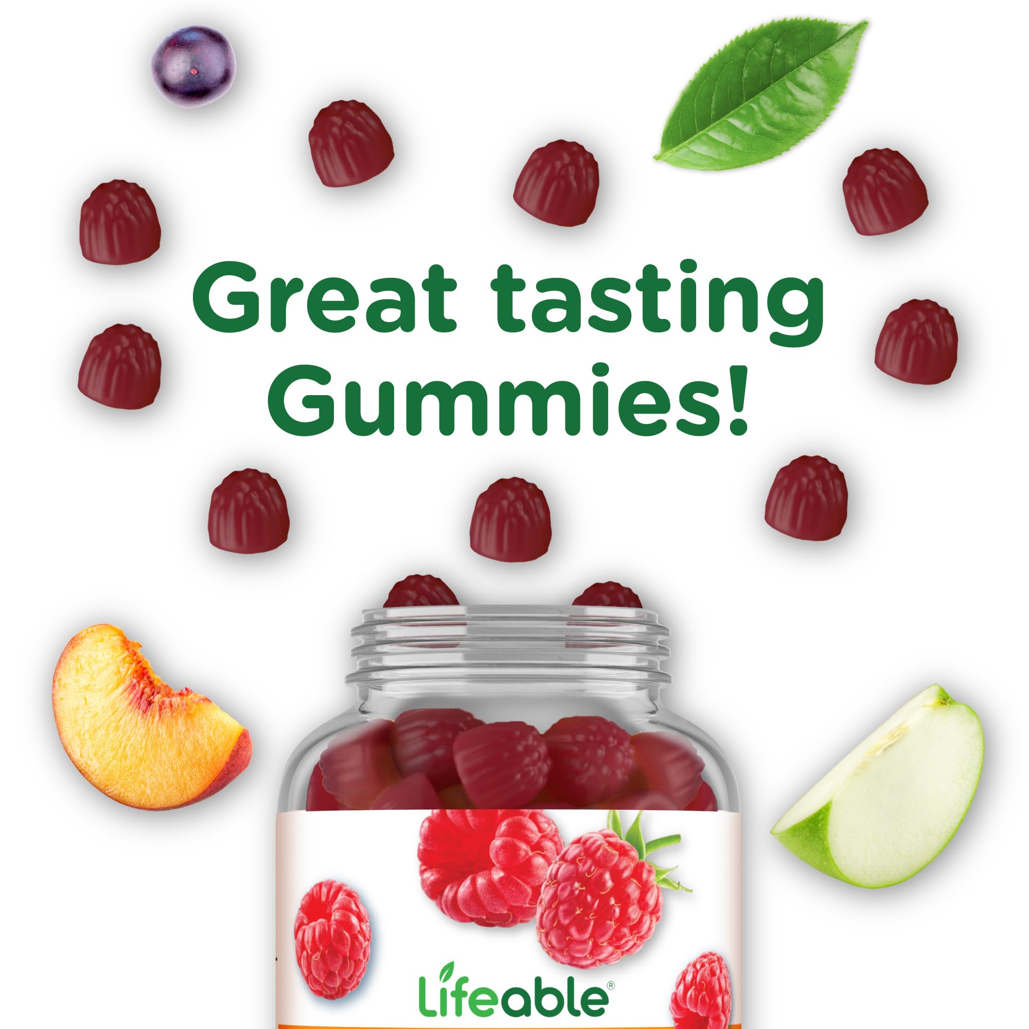 Lifeable Collagen Peptides Gummies with Vitamin C – 100mg Per Serving | Delicious Hair, Skin & Nails Supplement for Adults | Vegetarian-Friendly Collagen Boost | 90 Count | Perfect for On-the-Go Wellness & Beauty Support