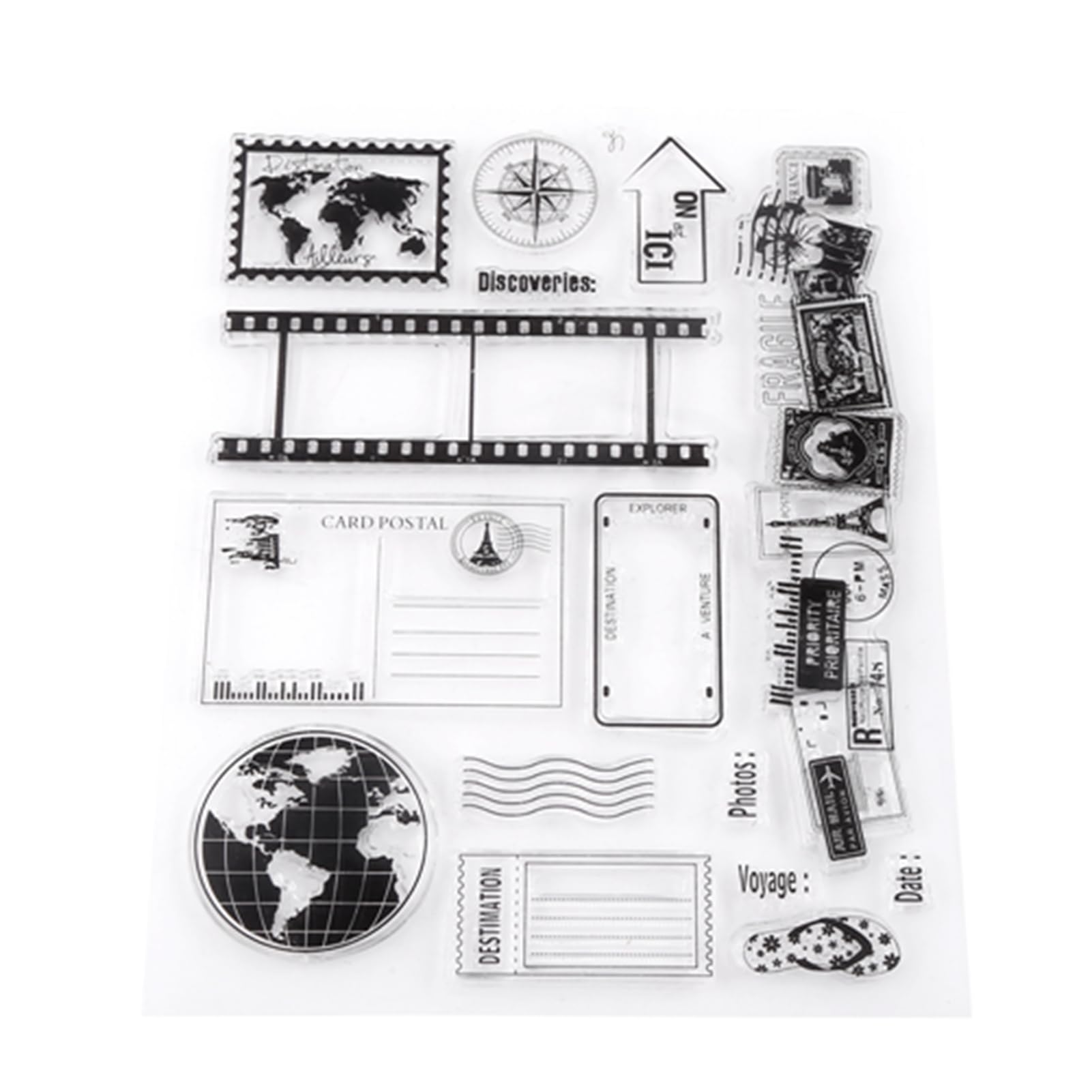 Transparent Silicone Clear Stamps for DIY Scrapbooking, Photo Cards & Albums - Cartoon Earth Design - Perfect for Card Making, Journaling & Craft Projects