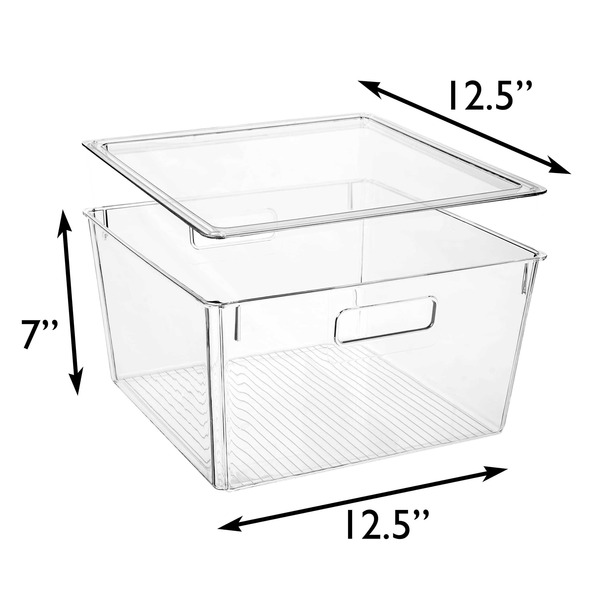 CLEARSPACE XL Plastic Storage Bins with Lids – Kitchen & Pantry Organization, Fridge Organizer, Cabinet Storage Bins – Ideal for Home, Office, and Dorm Room Organization