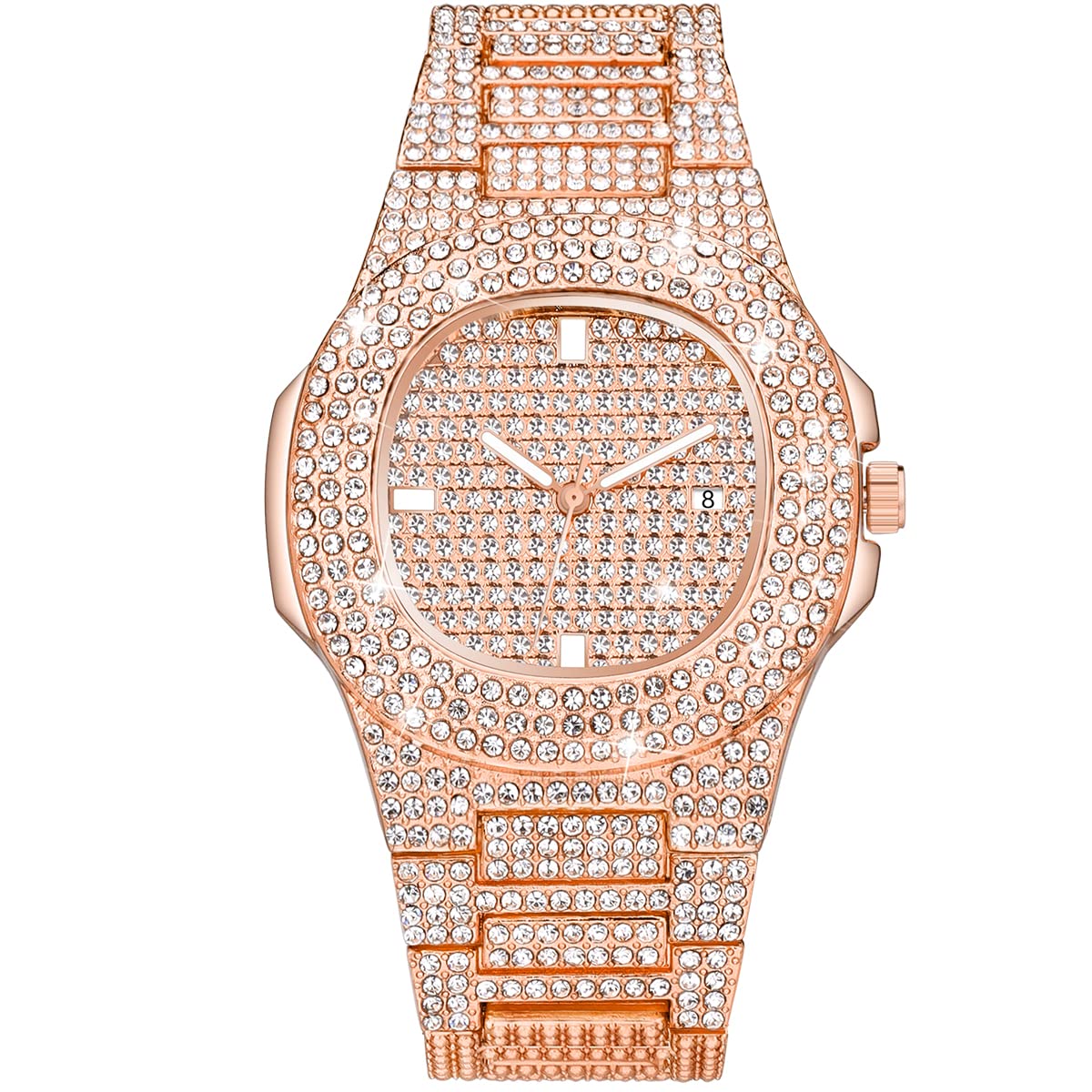 Luxury Men's Watch - Stainless Steel Diamond Hip Hop Style Watch for Men | Perfect for Casual Wear, Parties & Special Occasions