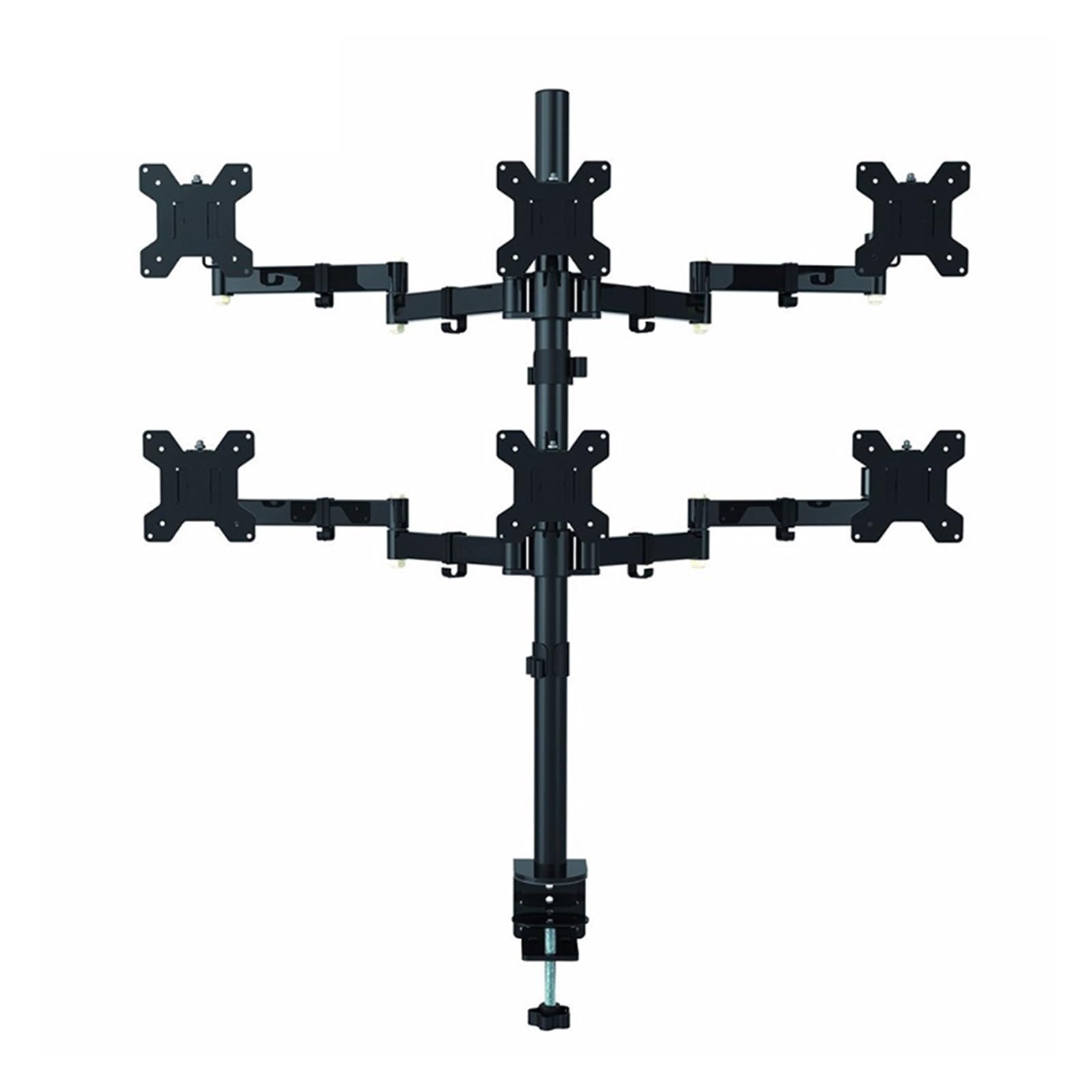 6 Arm LCD LED Monitor Stand - Full Motion Desktop Mount Bracket Holds 9kg per Head | Multi-Screen Setup for Gaming, Trading & Office Workstations