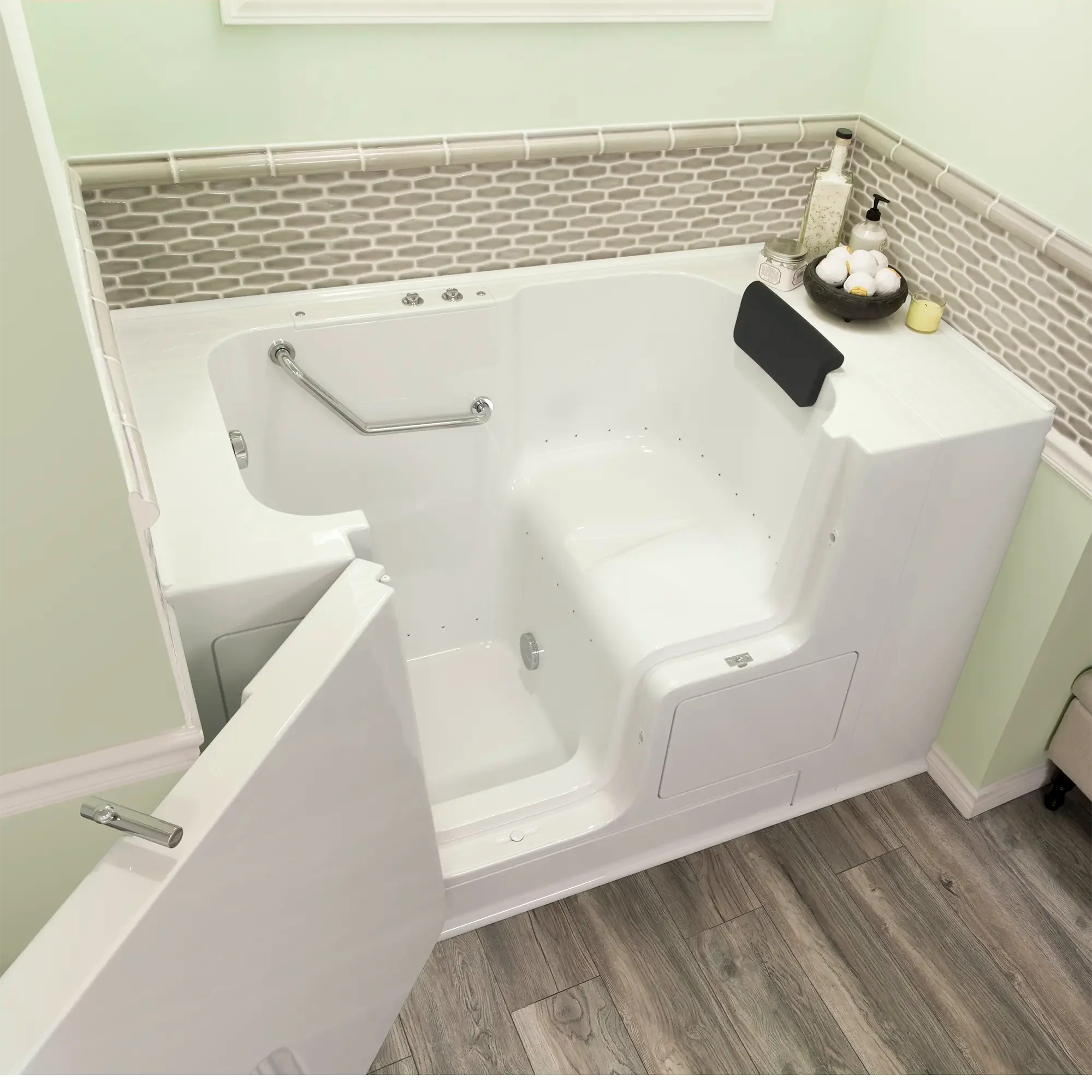 Premium 32 x 52 Inch Walk-in Bathtub with Air Spa System - Left Hand Drain - Gelcoat Finish for Ultimate Relaxation & Mobility - Ideal for Elderly & Arthritis Relief