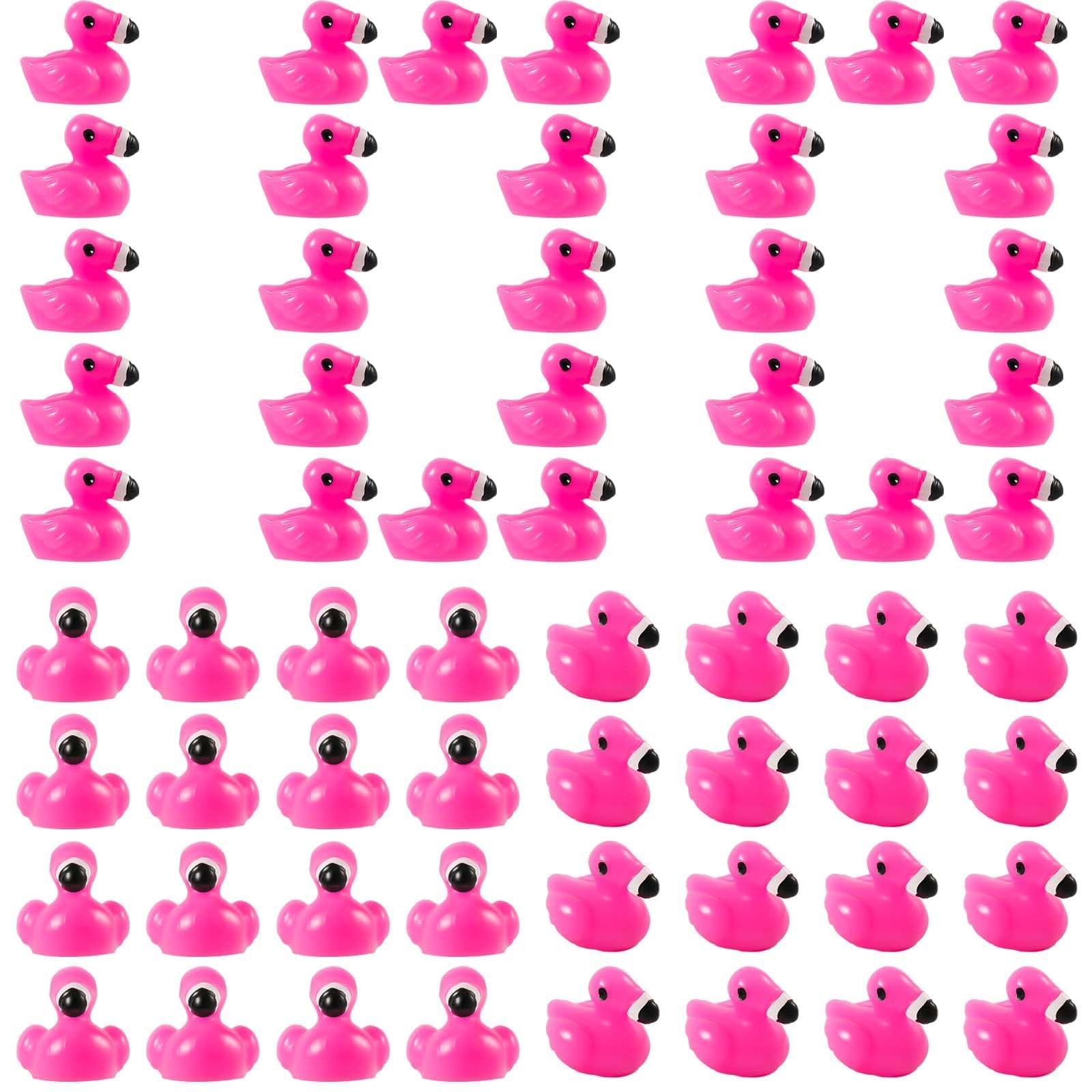 100PCS Mini Flamingo Rose Resin Decorations - Small Animal Figurines for DIY Crafts, Dollhouse, Cake Toppers, Home & Garden Decor - Perfect for Party Favors, Wedding Centerpieces, and Fairy Garden Scenes