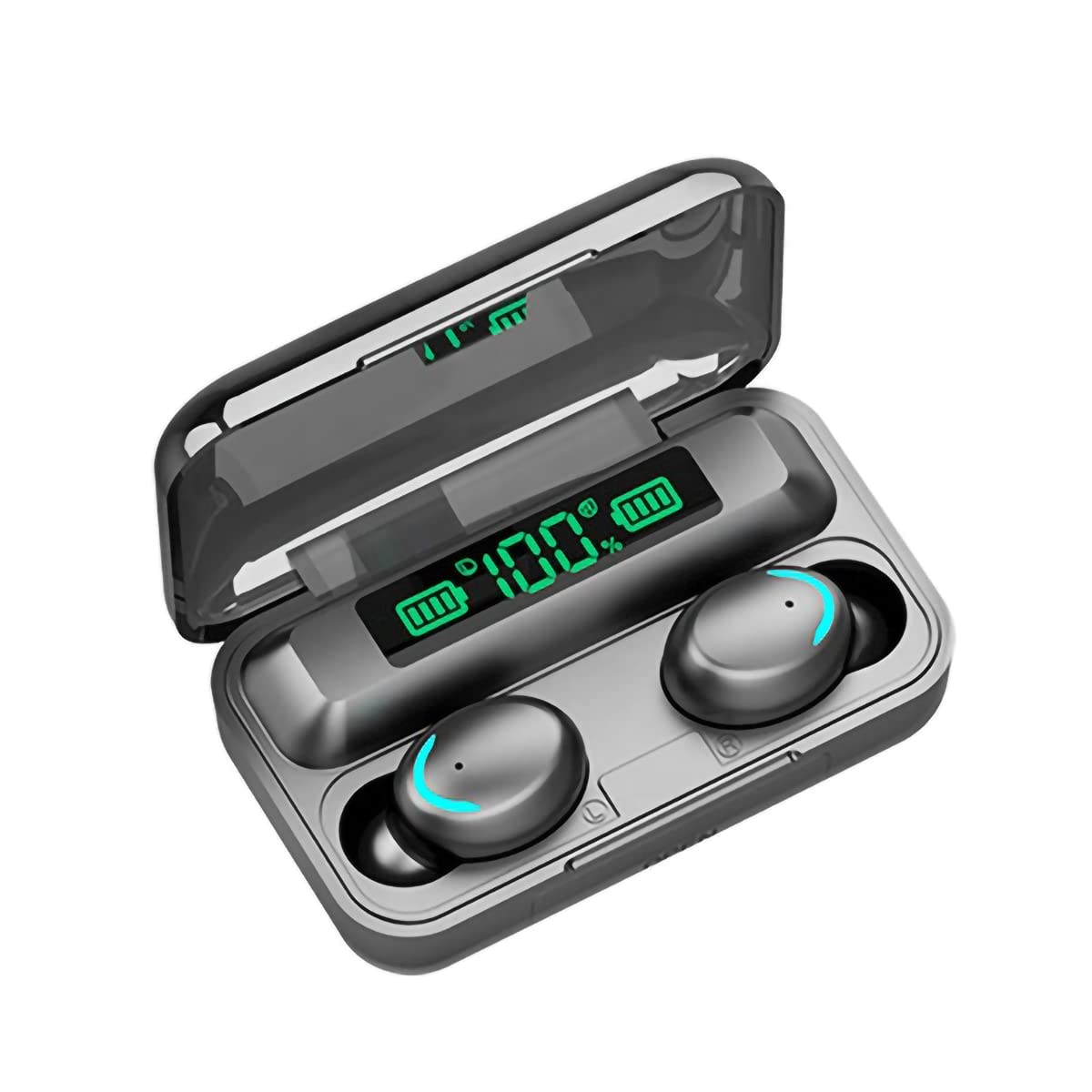 F9-5 Wireless Bluetooth 5.1 Earbuds with Noise Cancellation, HiFi Stereo Sound & Touch Control - Mini In-Ear Headphones with HD Mic & Charging Case (Black) | Perfect for Gym, Commuting & Work Calls