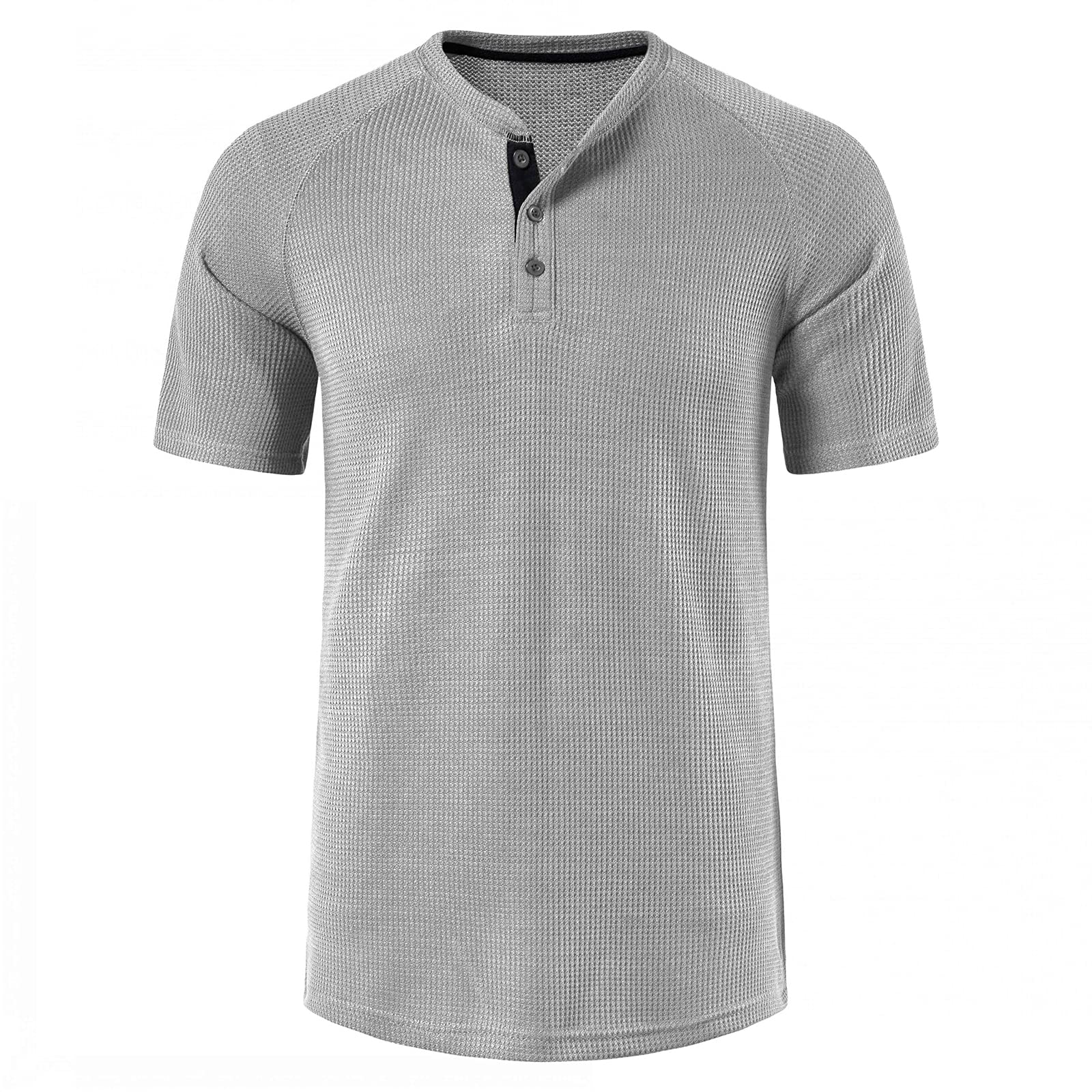 LOCALMODE Men's Casual Crew Neck Long Sleeve Waffle Henley T-Shirt - Soft & Comfortable for Everyday Wear, Work & Outdoor Activities