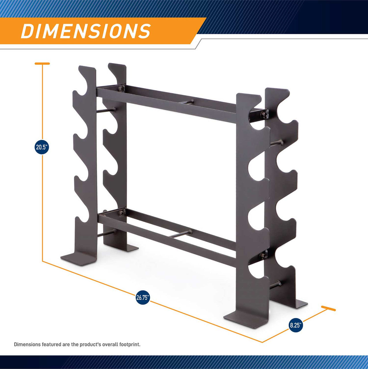 Marcy DBR 56 Compact Dumbbell Rack - Space-Saving Home Gym Equipment for Strength Training & Weight Lifting - Perfect for Small Spaces, Basements & Home Workouts