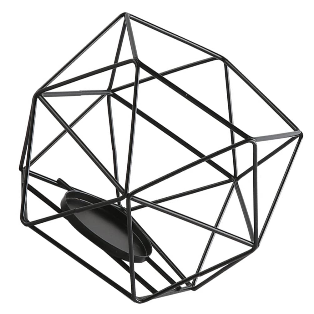 Metal Wire Geometric Candle Holder - Elegant Iron Tealight Stand for Home Decor, Wedding Centerpiece & Party Table Decorations | Indoor/Outdoor Use for Dining Tables, Events & Romantic Ambiance