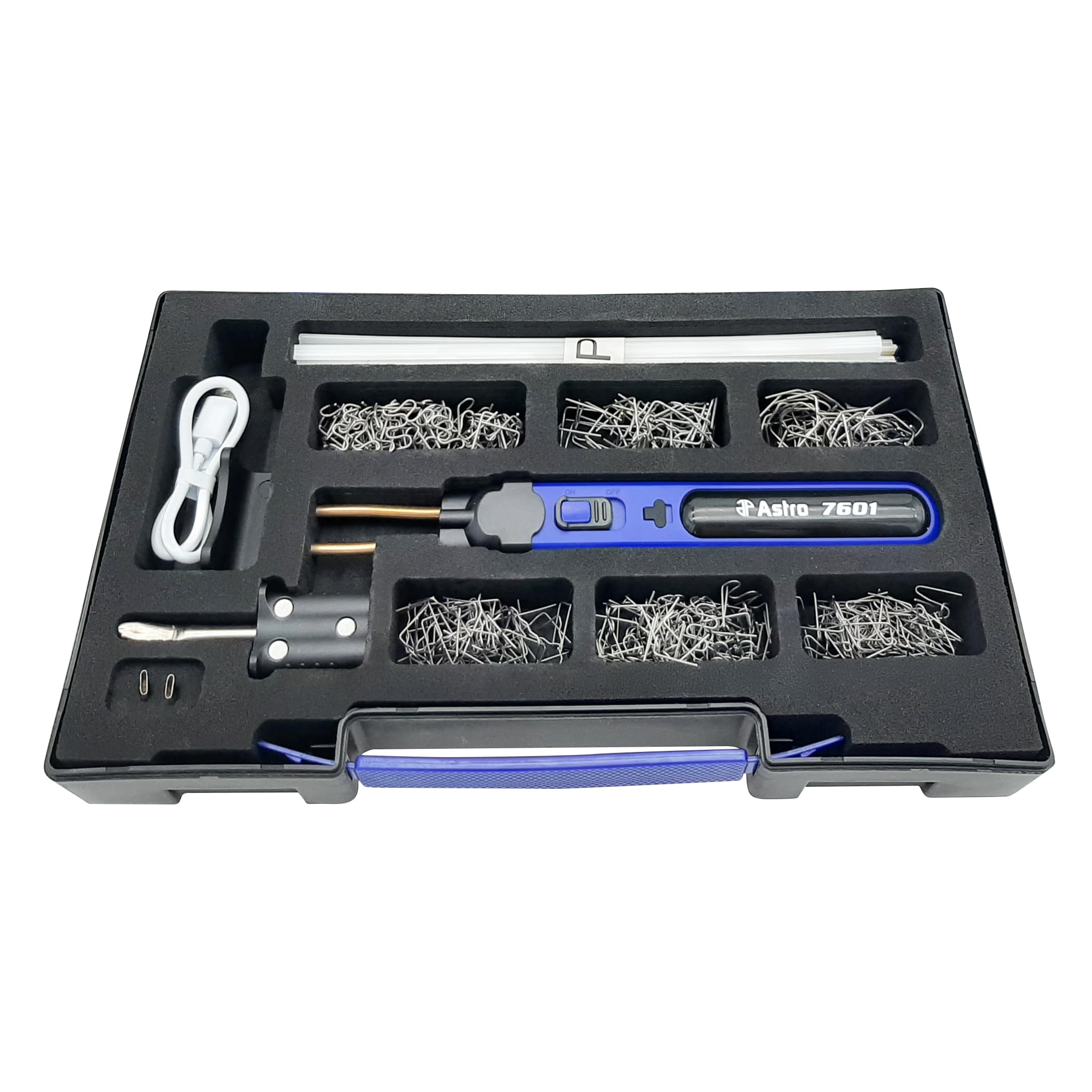 Astro Tools 7601 Cordless Hot Staple Gun and Plastic Welding Repair Kit for Automotive, Marine, and Home DIY Projects