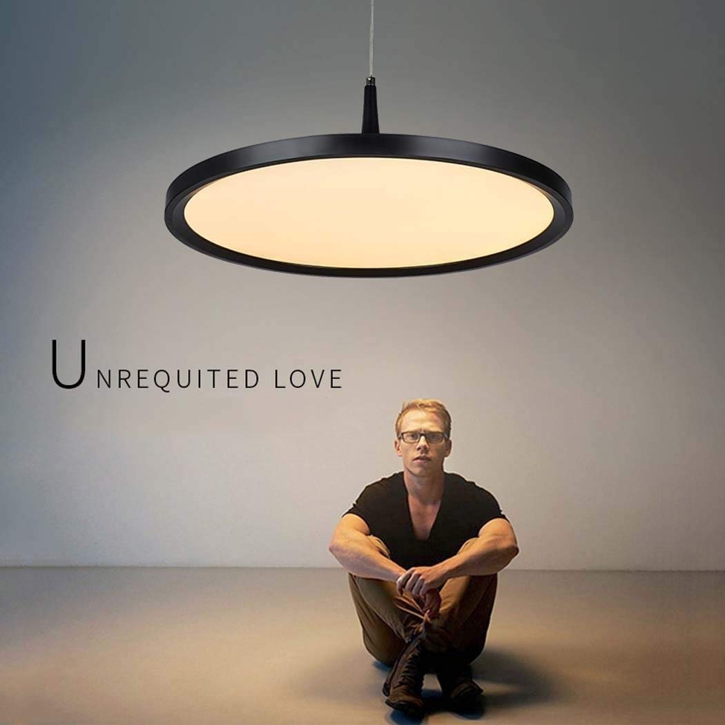 Modern LED Pendant Light Chandelier - Adjustable Round Acrylic Shade Ceiling Lamp for Bedroom, Living Room, Dining Room, Cafe, Bar & Office (Energy Class A+, White Finish, 30W) - Perfect for Ambient Lighting in Homes and Commercial Spaces