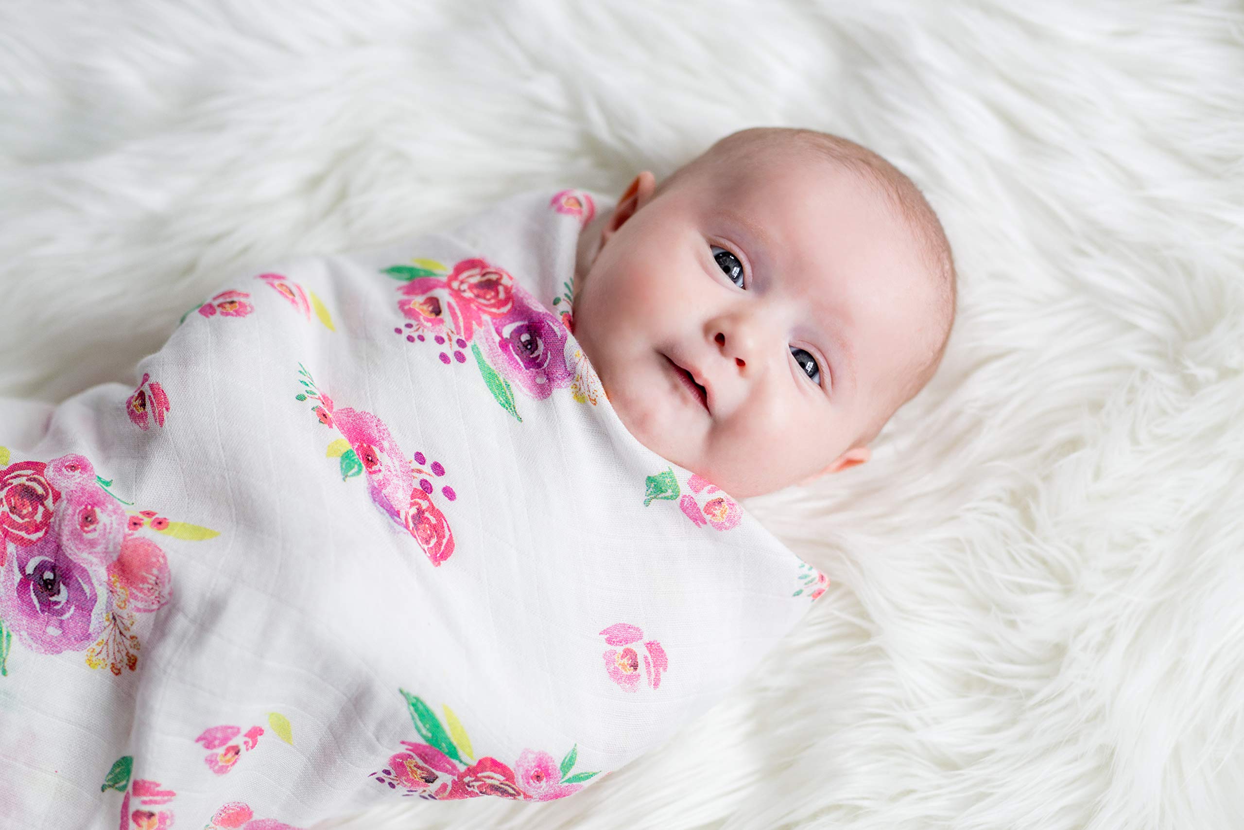 Lulujo Baby Swaddle Blanket - Ultra Soft Bamboo Viscose Muslin Wrap for Newborns | 47