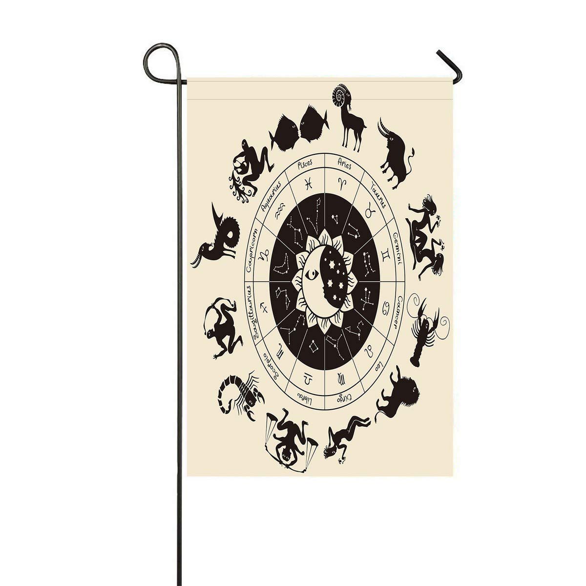 ECZJNT Antique Style Zodiac Signs Garden Flag - 12x18 Inch Outdoor Decorative Flag for Home, Party & Garden Decor - Perfect for Birthdays, Holidays & Seasonal Celebrations