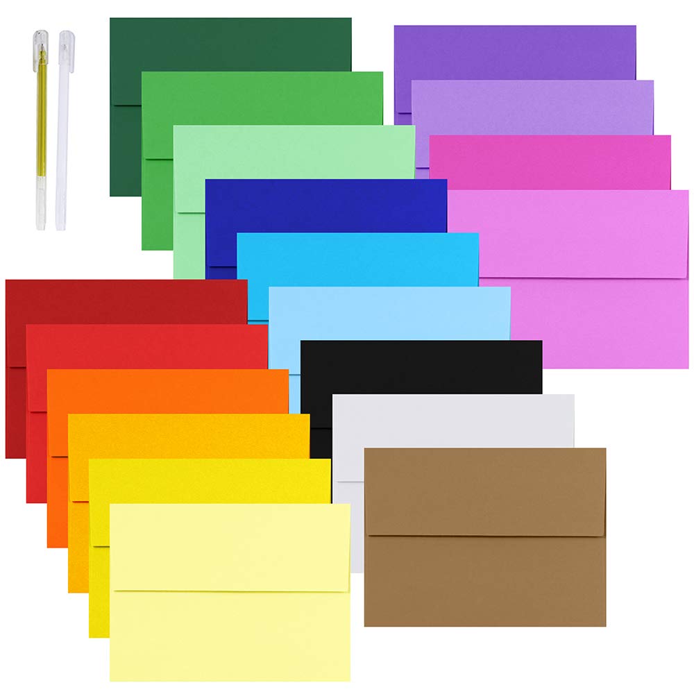 95 Pcs 19 Colors A6 Peel & Seal Self-Adhesive Envelopes, 4.75