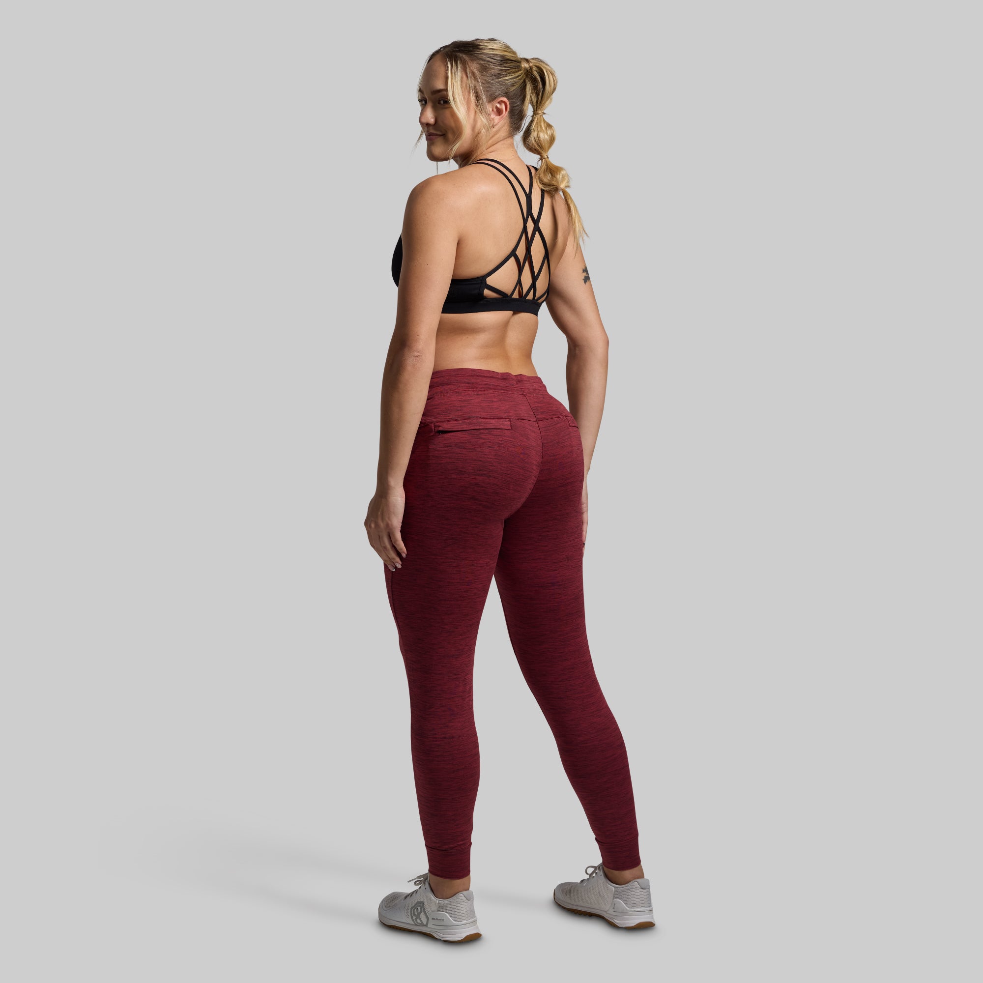 Women's Low Rise Athleisure Jogger Pants - Comfortable Lounge & Yoga Pants for Women, Soft Stretchy Workout Pants (Maroon) - Perfect for Relaxing, Running Errands & Casual Wear