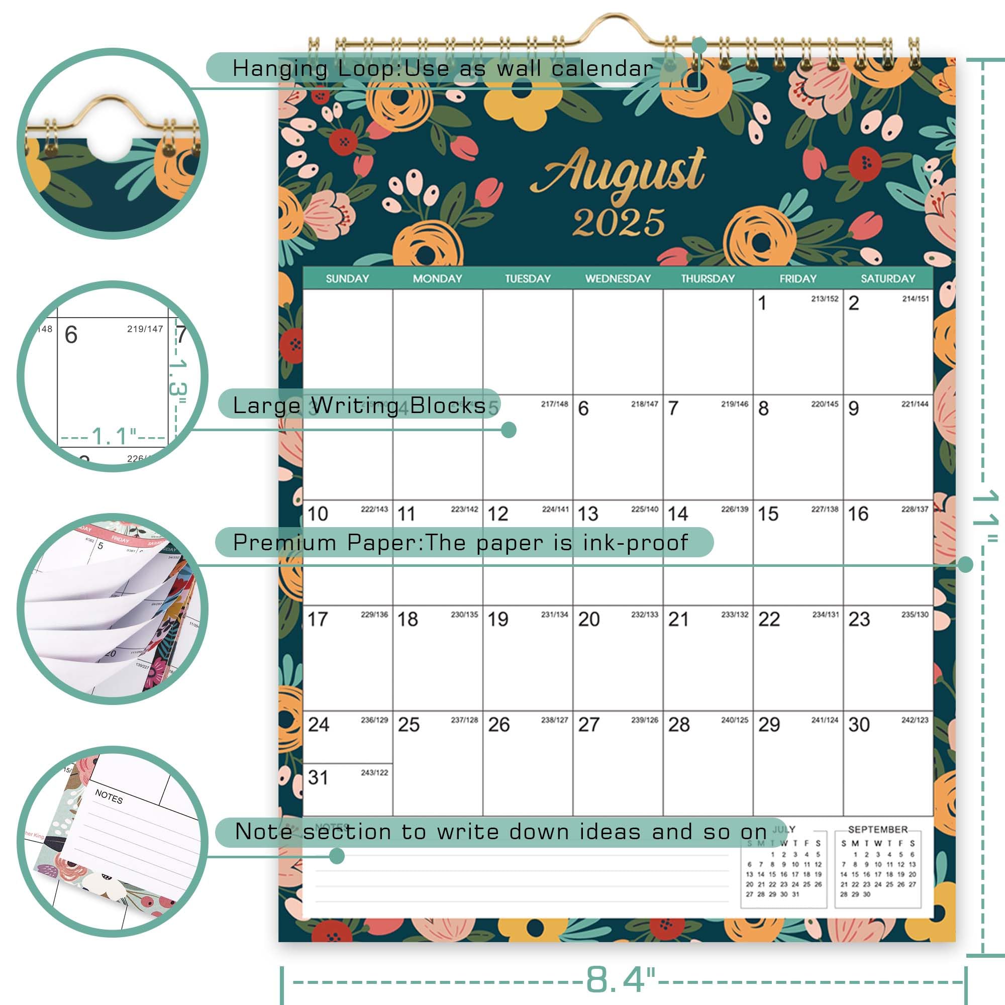 2025-2026 Wall Calendar | 18-Month Planner from July 2025 to December 2026 | 8.5