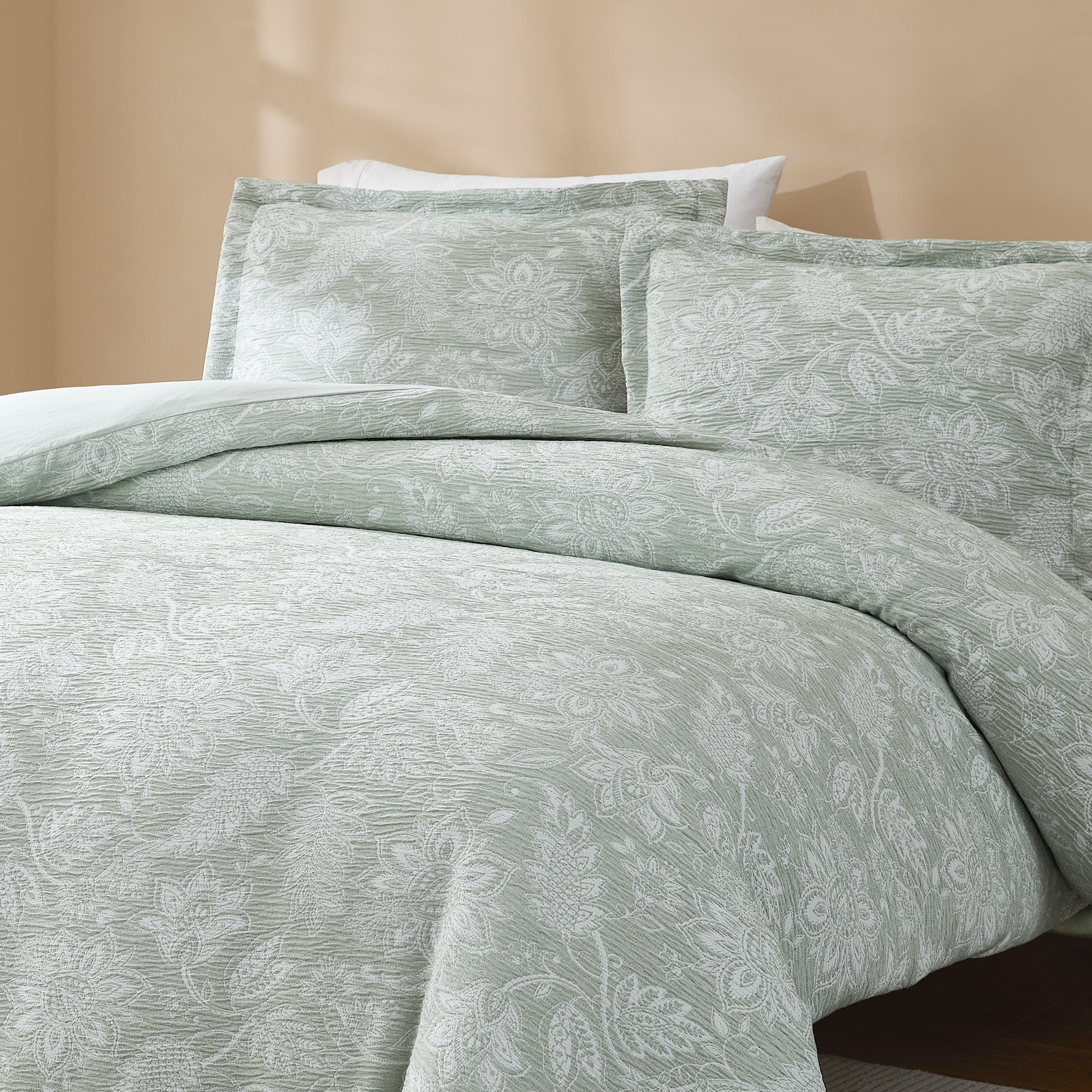 Floral Jacobean Gauze Jacquard Duvet Cover Set - Luxury Bedding for Master Bedroom, Guest Room & Hotel Decor - Breathable & Elegant Home Textile