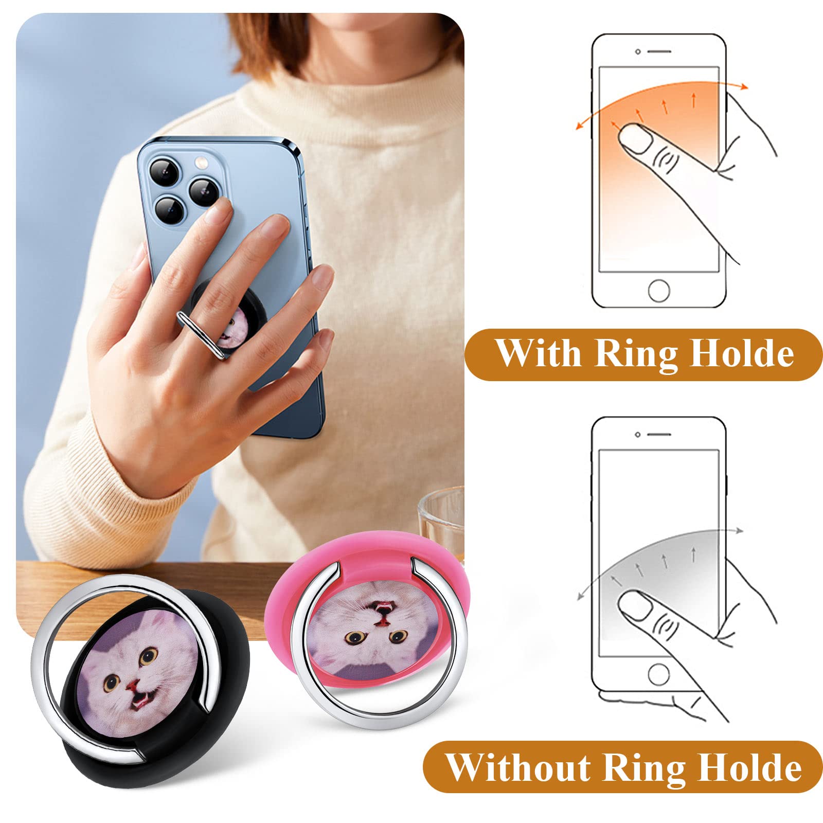 Custom Purple Phone Ring Holder - Portable Finger Grip Stand for All Smartphones | Perfect for Hands-Free Viewing, Gaming & Selfies