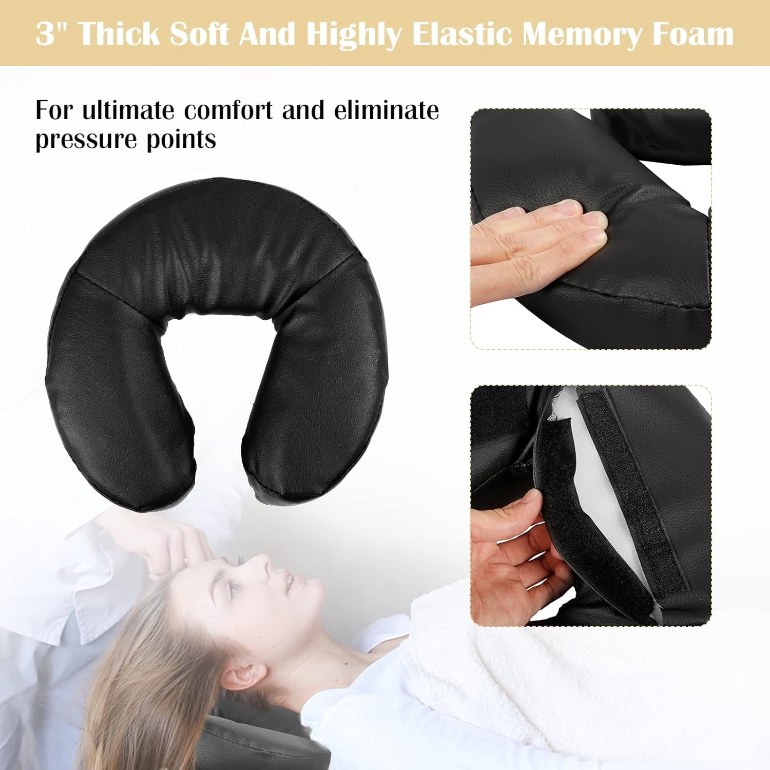 Premium Aluminum Adjustable Massage Face Cradle with Soft Pillow Cushion - Universal Fit for Massage Tables & Beds - Comfortable Spa & Beauty Salon Headrest for Relaxation - Perfect for Facials, Massage Therapy & Salon Treatments