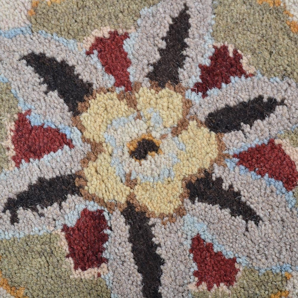 Hand Tufted Eco-Friendly Wool Area Rugs 8'x11' - Modern Floral Cream Rectangle High Pile Thick Non-Slip Handmade Rug for Living Room, Bedroom, Dining Room & Office | Soft & Durable Home Decor (K00708)