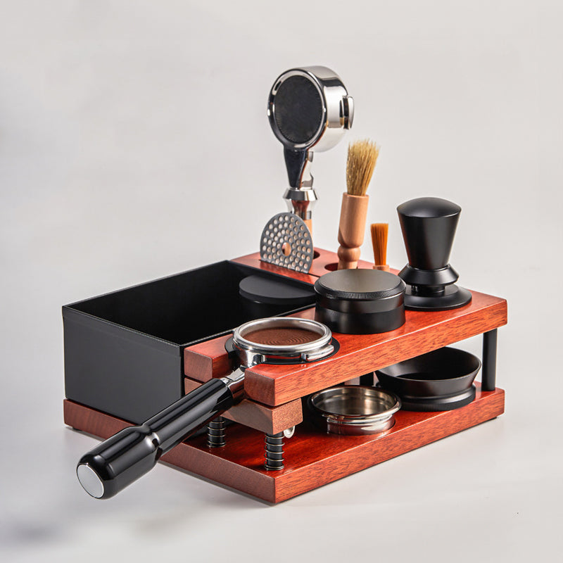 9-in-1 Espresso Tamping Station with Knock Box - Professional Barista Tools Kit for Home & Commercial Coffee Making